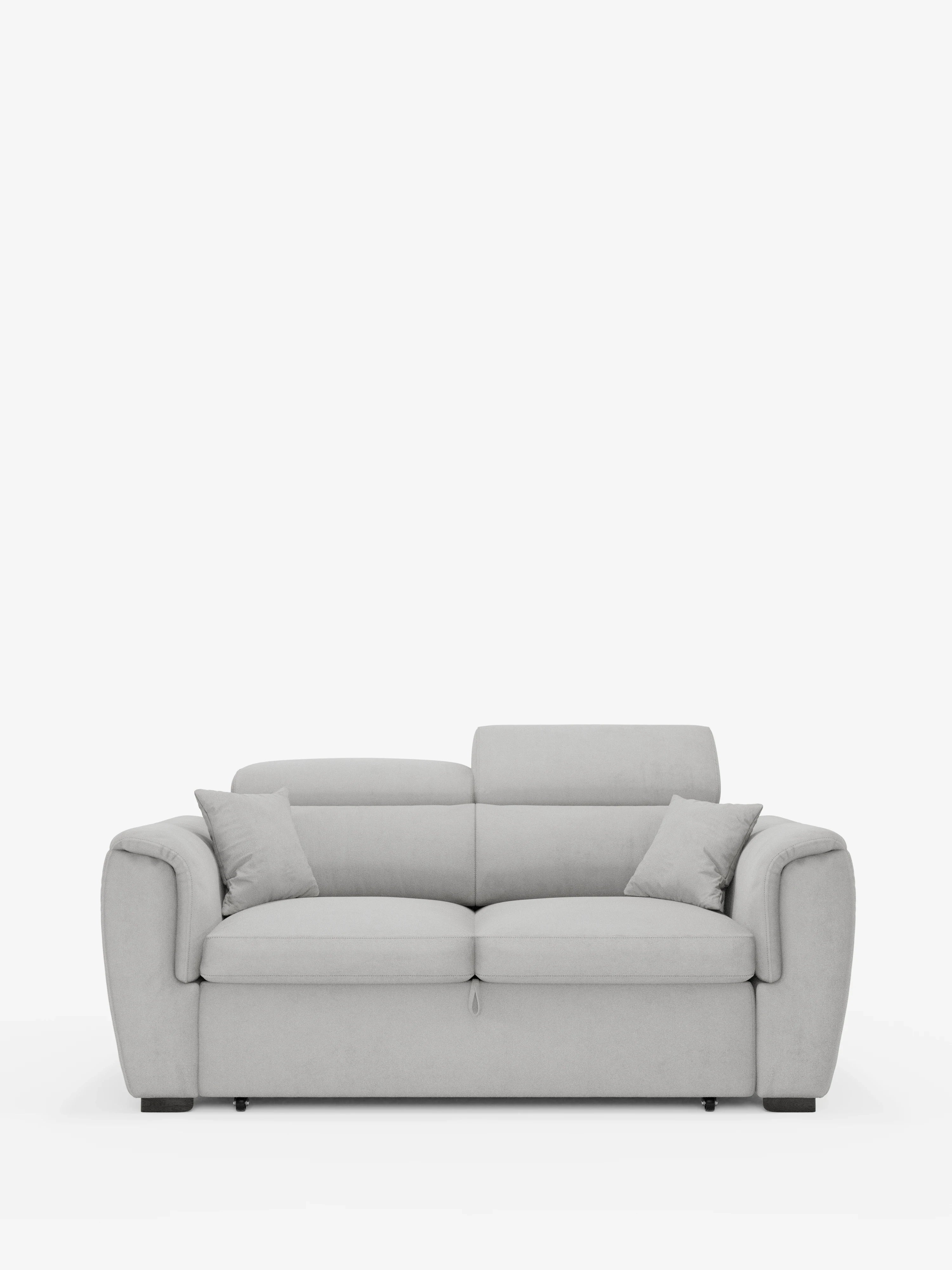 Vi presentiamo il divano Titano a 2 posti estraibile con poggiatesta reclinabili in tessuto smacchiabile Oeko-Tex® di Divani.Store. Questo divano a due posti in stile contemporaneo, di colore grigio chiaro, è caratterizzato da morbidi cuscini e braccioli, con due cuscini decorativi abbinati su ciascun lato che ne esaltano il fascino moderno da “divano piccolo”. Sullo sfondo bianco a tinta unita, le linee pulite e il design innovativo di questo divano risaltano magnificamente.