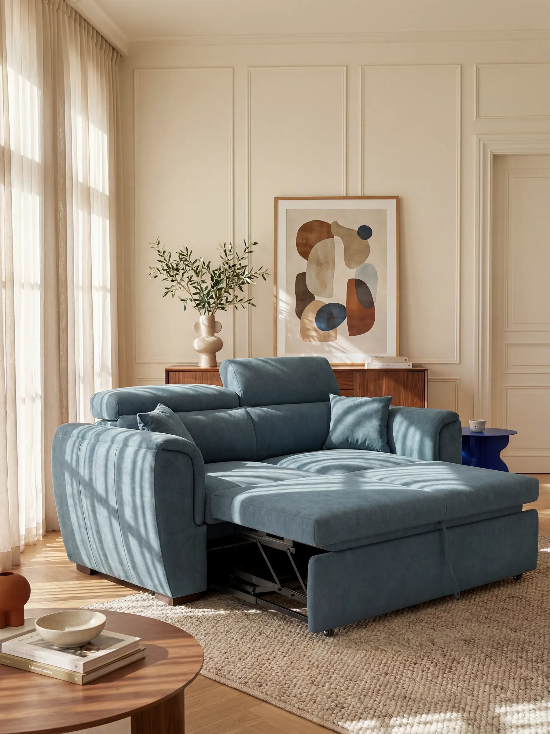 Titano Canapé 2 places extensible avec appuie-têtes inclinables en tissu anti-taches Oeko-Tex®