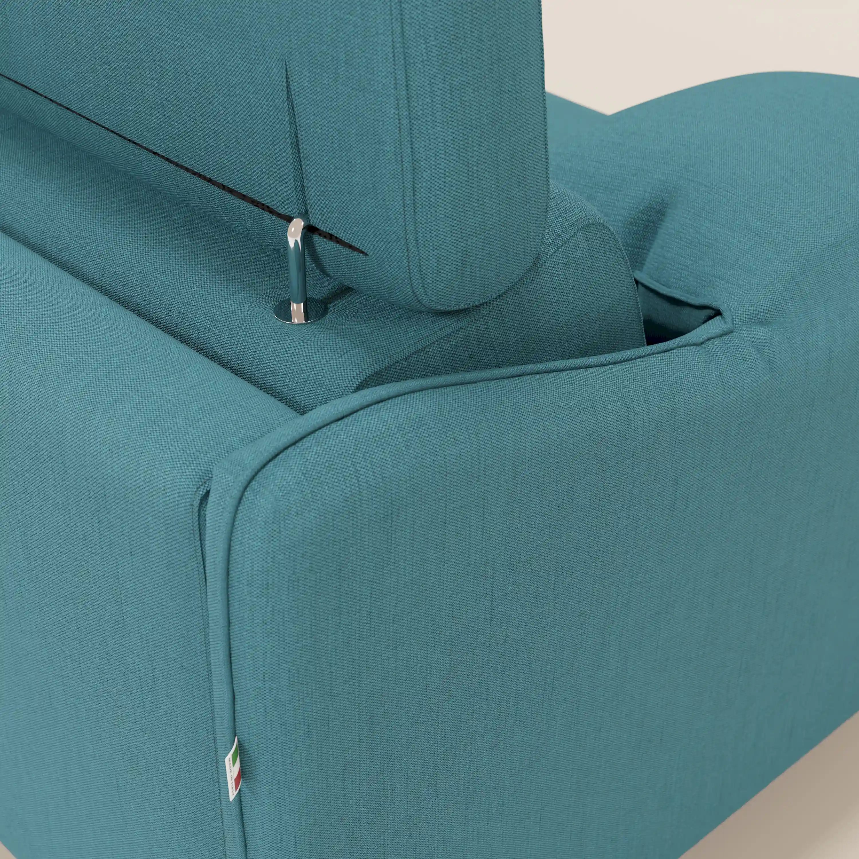 Violetta Divano Letto Angolare con Penisola contenitore, Poggiatesta e Materasso Alto H18 in tessuto impermeabile T13 - divani.store