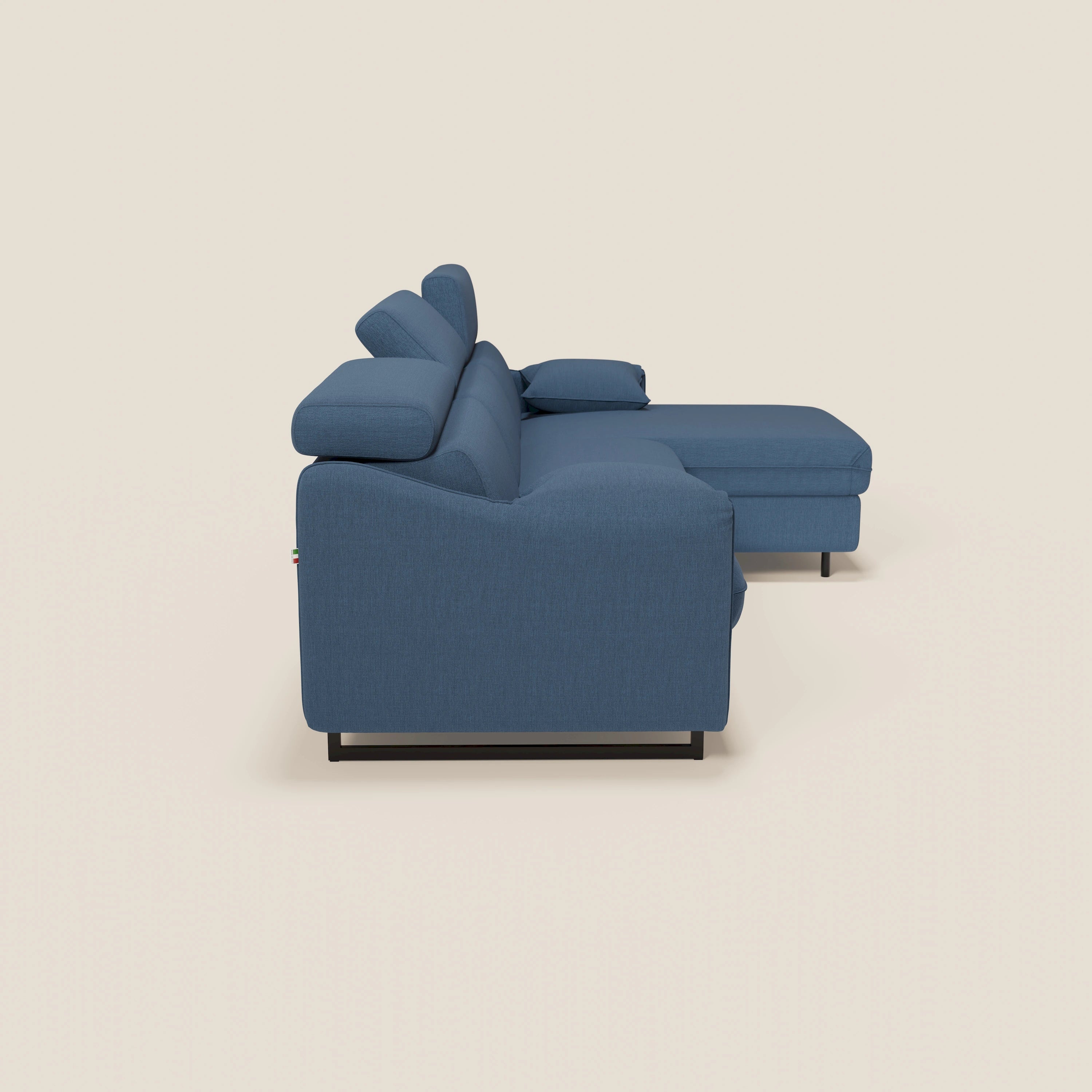 Violetta Divano Letto Angolare con Penisola contenitore, Poggiatesta e Materasso Alto H18 in tessuto impermeabile T13 - divani.store