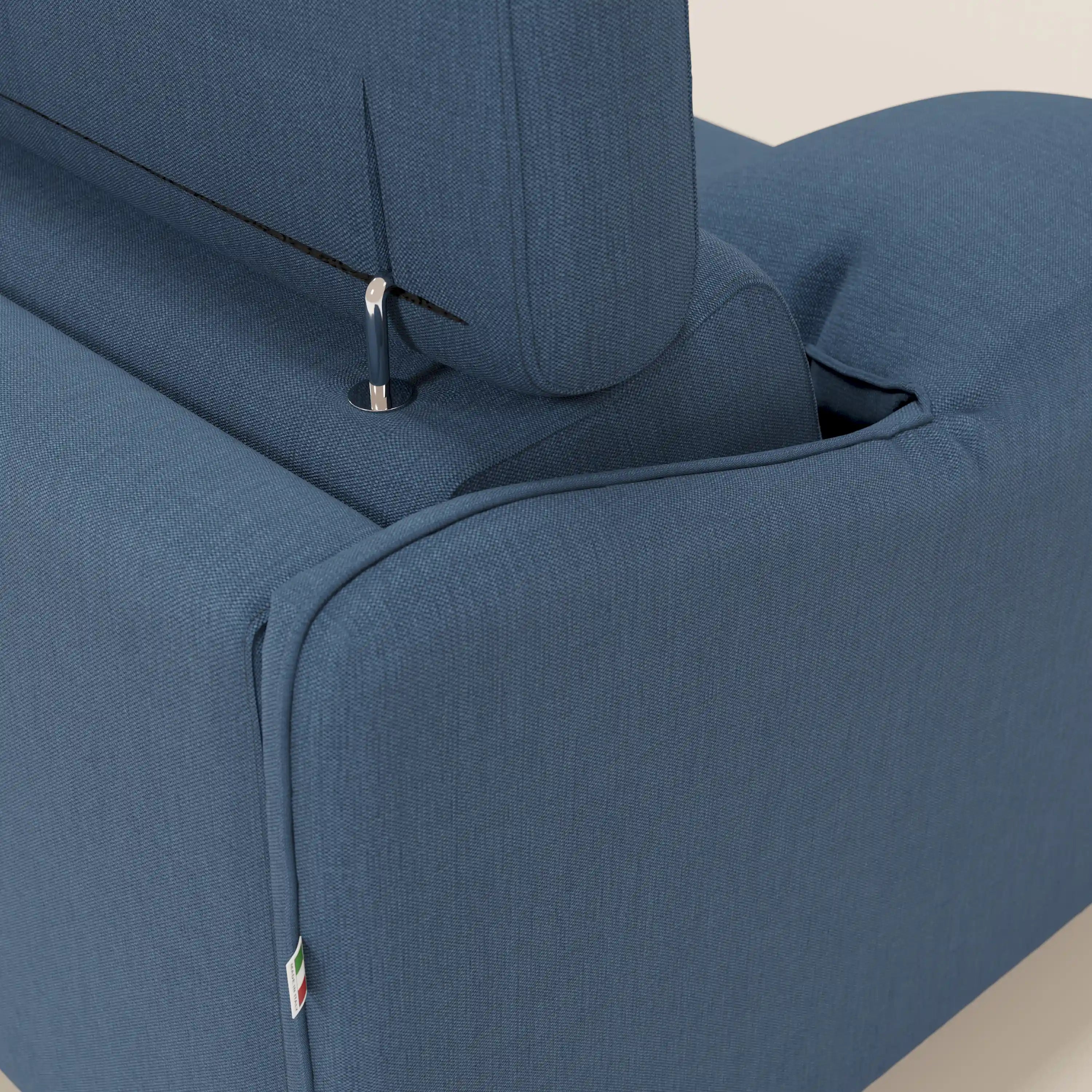 Violetta Divano Letto Angolare con Penisola contenitore, Poggiatesta e Materasso Alto H18 in tessuto impermeabile T13 - divani.store