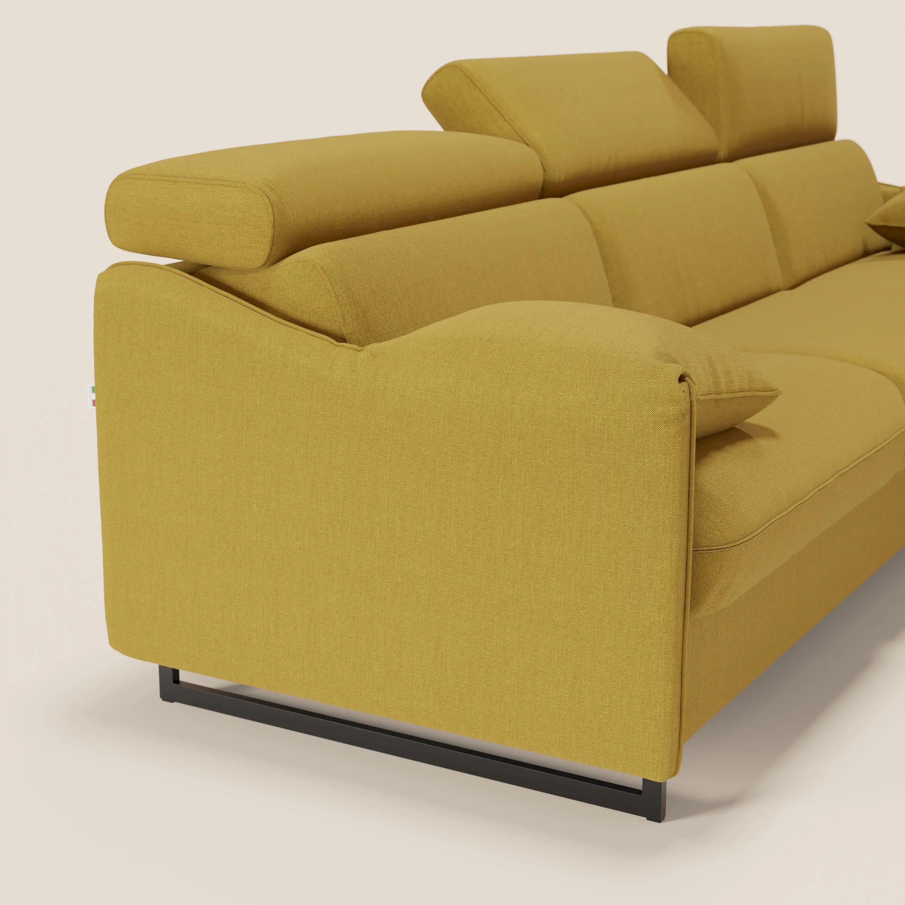 Violetta Divano Letto Angolare con Penisola contenitore, Poggiatesta e Materasso Alto H18 in tessuto impermeabile T13 - divani.store