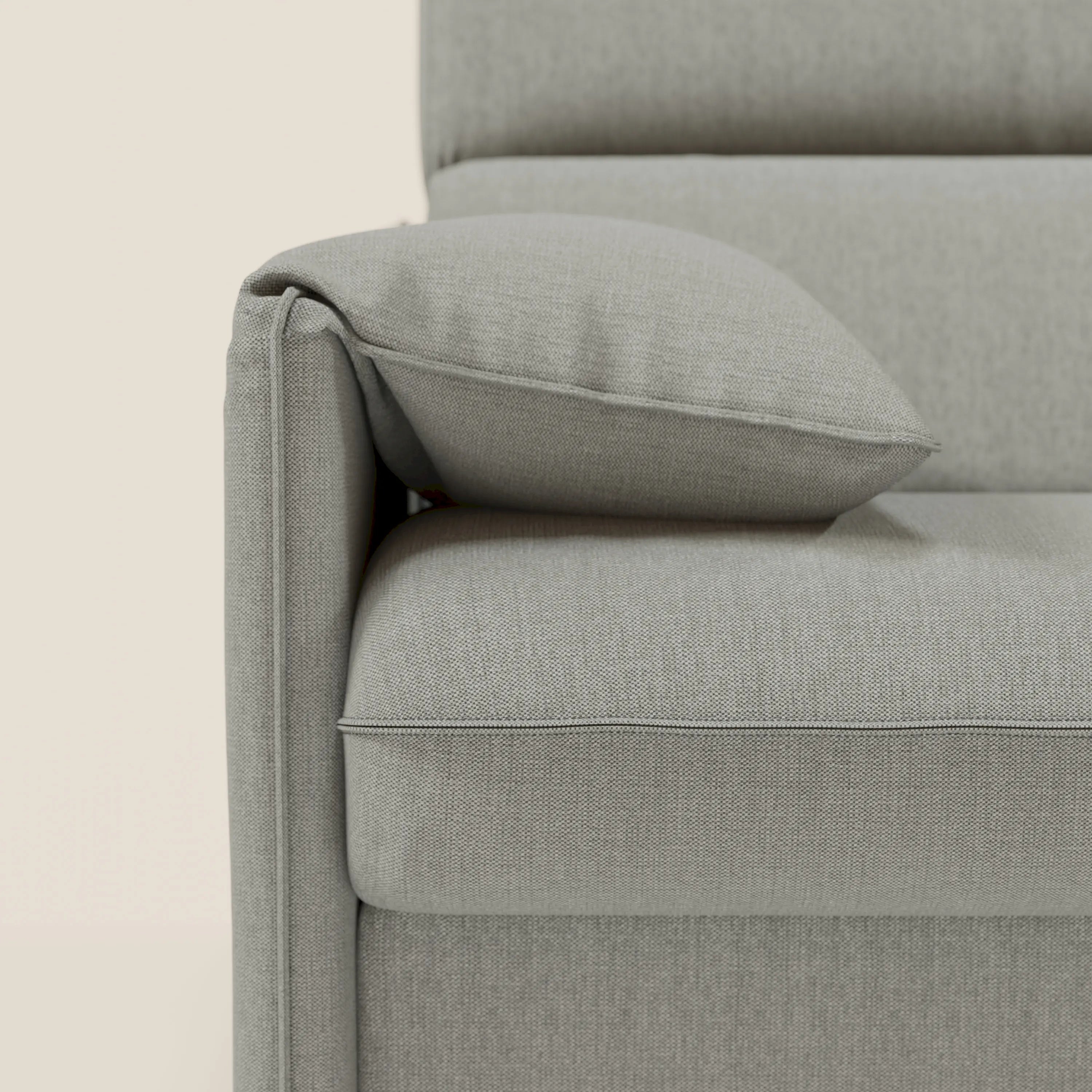 Violetta Divano Letto Angolare con Penisola contenitore, Poggiatesta e Materasso Alto H18 in tessuto impermeabile T13 - divani.store