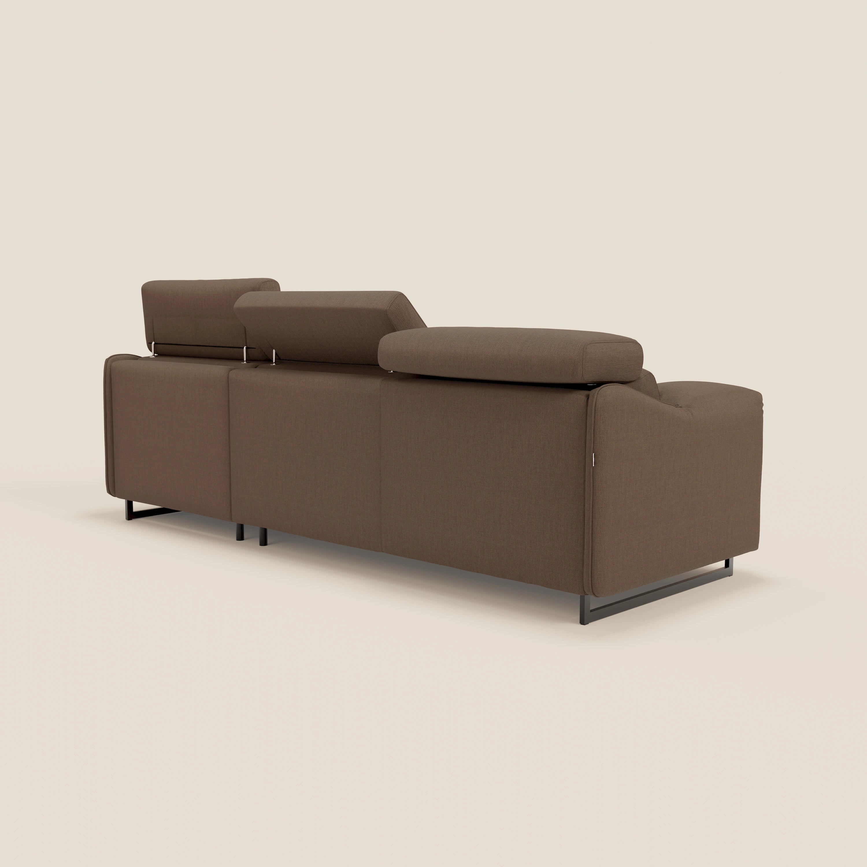 Violetta Divano Letto Angolare con Penisola contenitore, Poggiatesta e Materasso Alto H18 in tessuto impermeabile T13 - divani.store