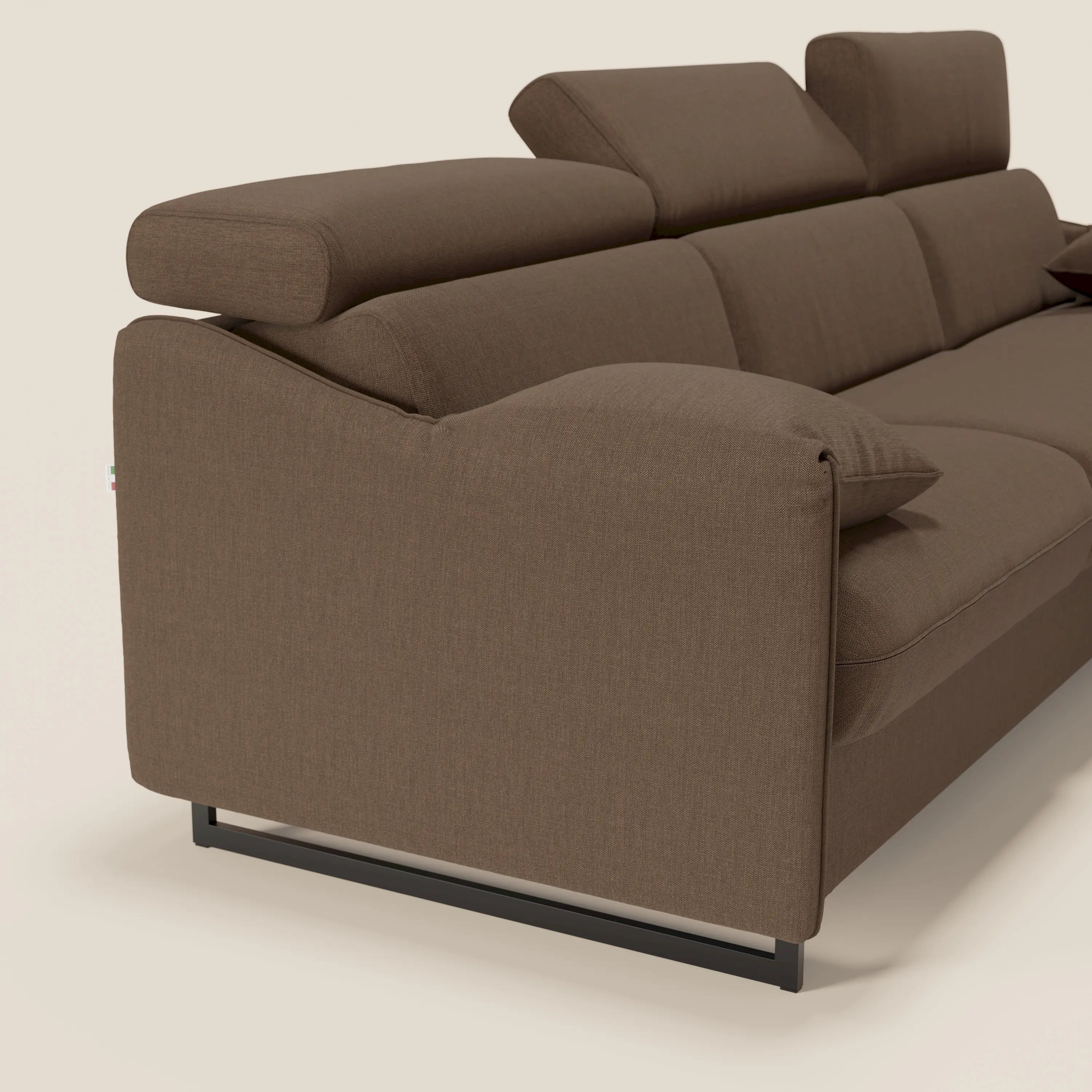 Violetta Divano Letto Angolare con Penisola contenitore, Poggiatesta e Materasso Alto H18 in tessuto impermeabile T13 - divani.store