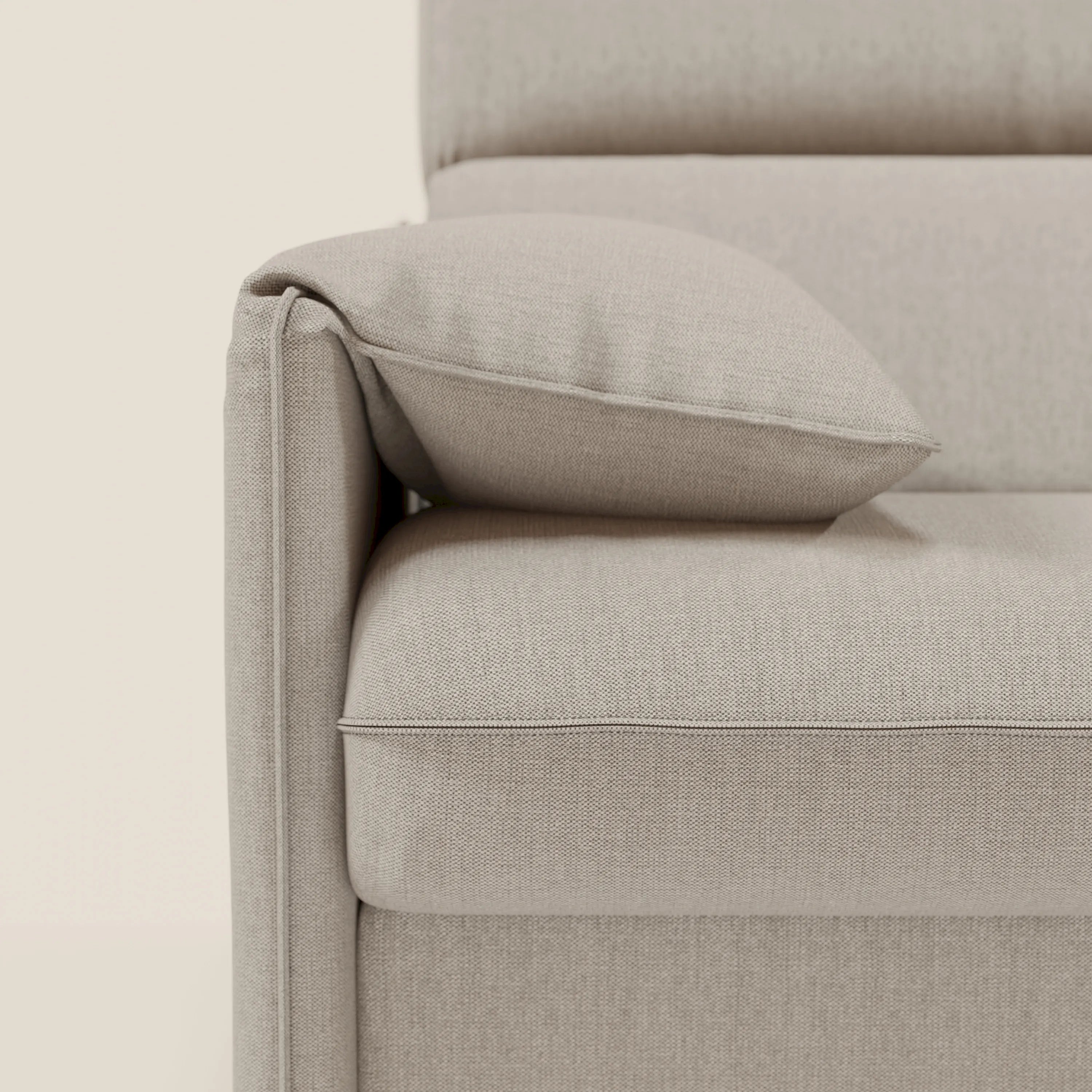 Violetta Divano Letto Angolare con Penisola contenitore, Poggiatesta e Materasso Alto H18 in tessuto impermeabile T13 - divani.store