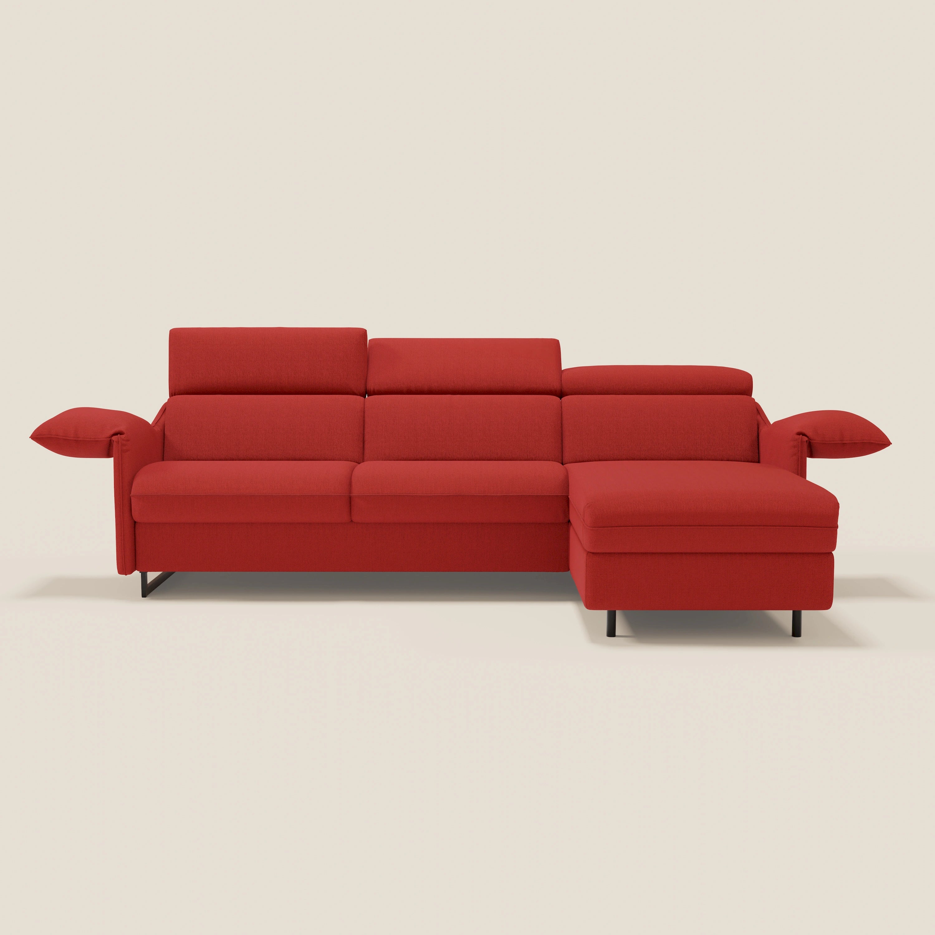 Violetta Divano Letto Angolare con Penisola contenitore, Poggiatesta e Materasso Alto H18 in tessuto impermeabile T13 - divani.store