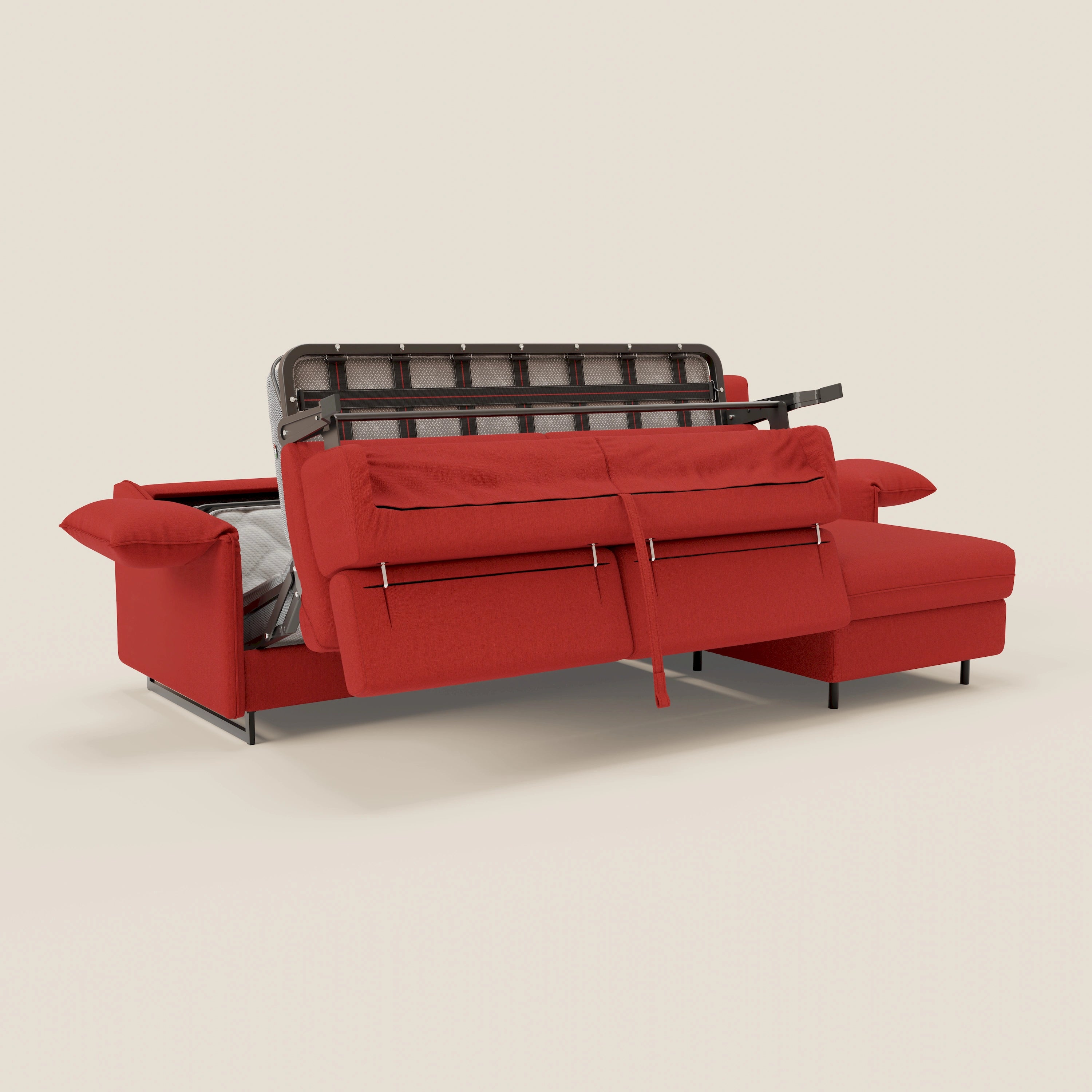 Violetta Divano Letto Angolare con Penisola contenitore, Poggiatesta e Materasso Alto H18 in tessuto impermeabile T13 - divani.store