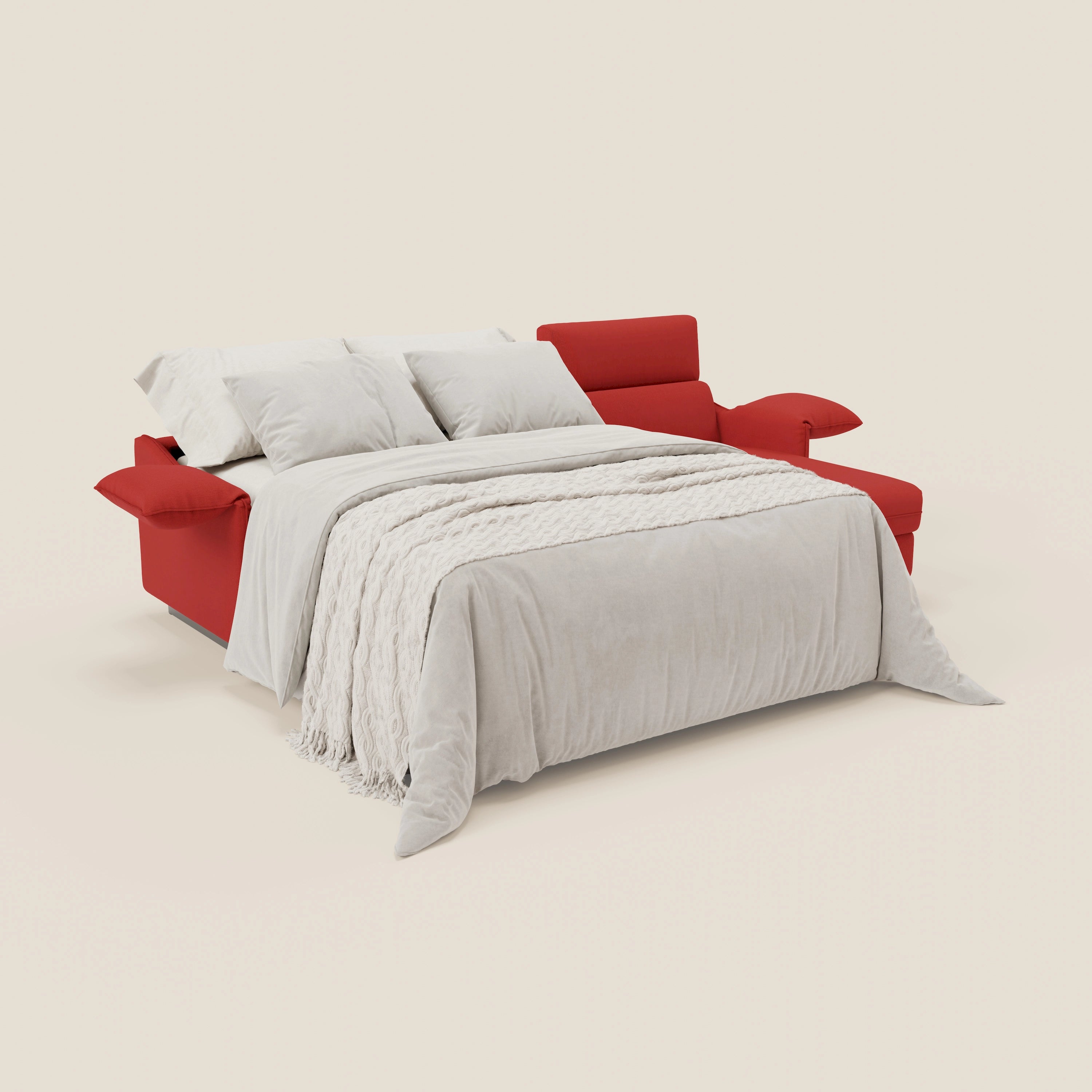 Violetta Divano Letto Angolare con Penisola contenitore, Poggiatesta e Materasso Alto H18 in tessuto impermeabile T13 - divani.store