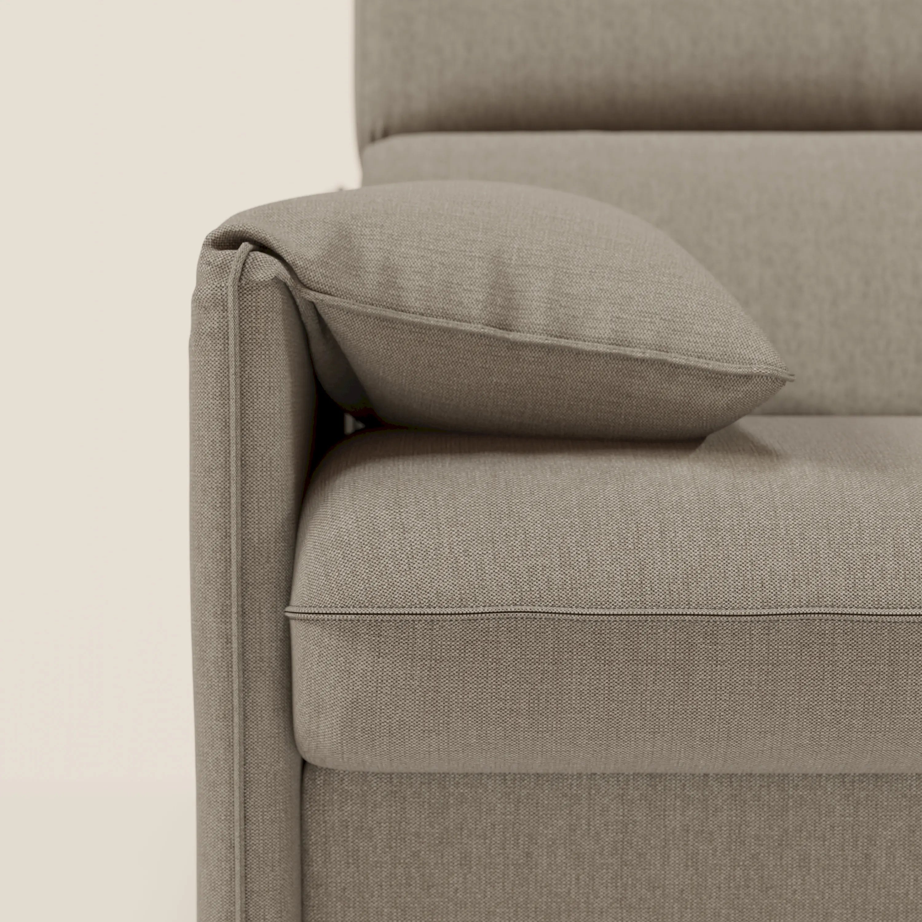 Violetta Divano Letto Angolare con Penisola contenitore, Poggiatesta e Materasso Alto H18 in tessuto impermeabile T13 - divani.store