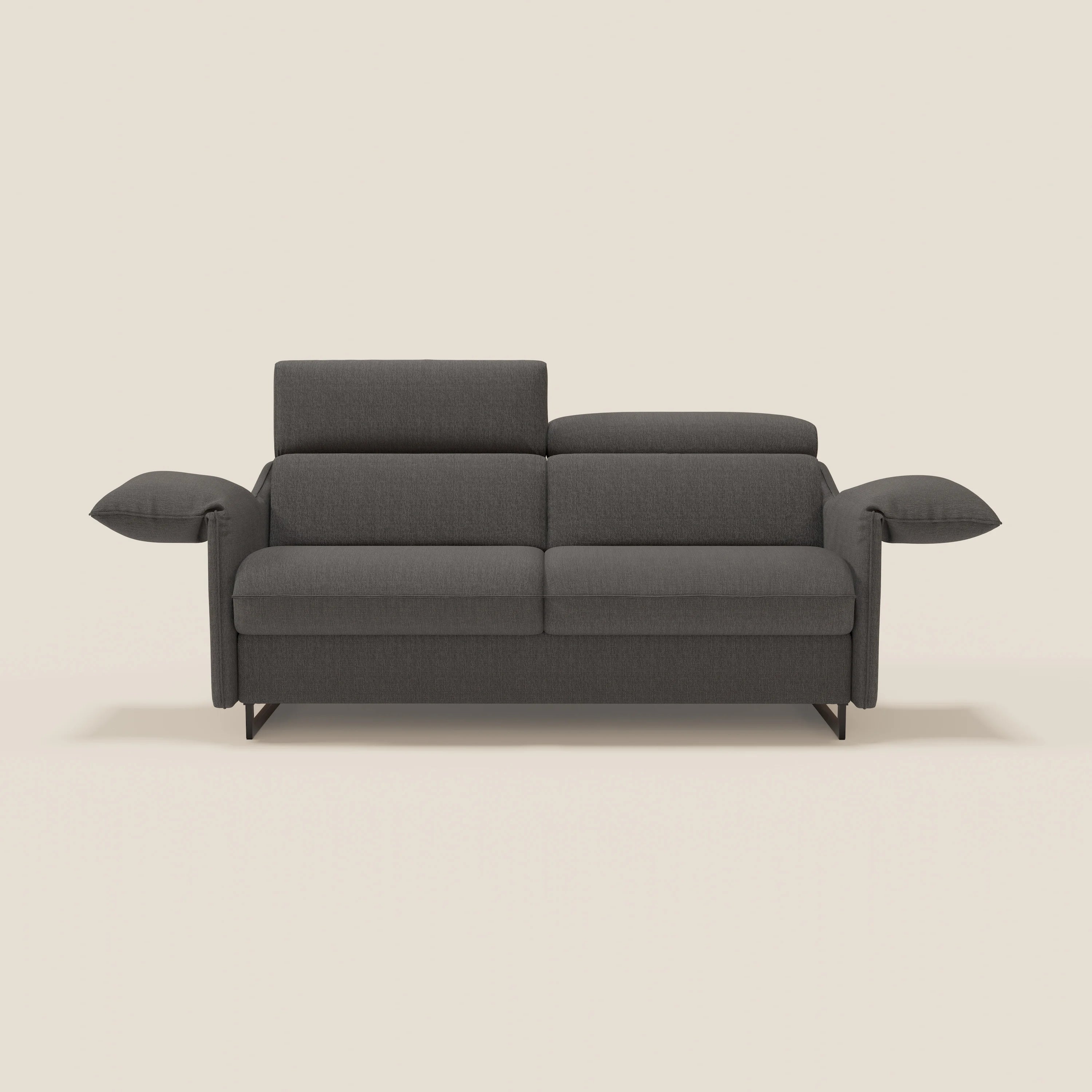 Violetta divano letto materasso H18 cm - poggiatesta reclinabili e braccioli mobili in tessuto impermeabile T13 - divani.store