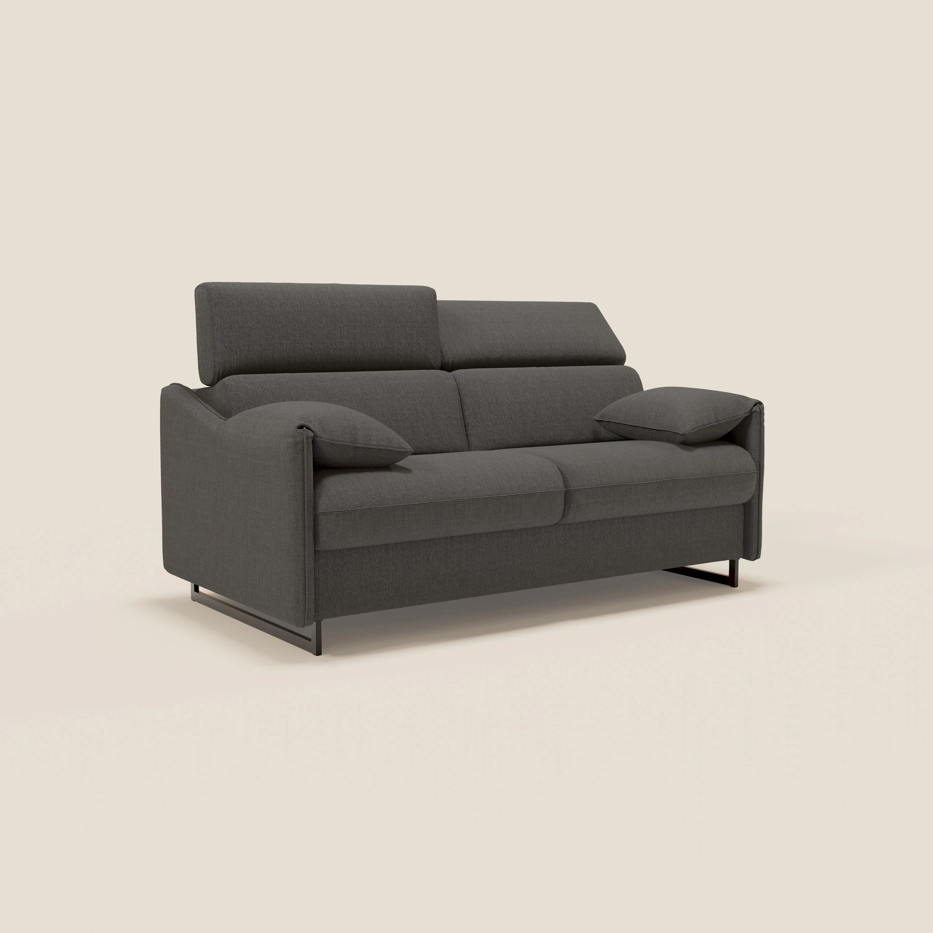 Violetta divano letto materasso H18 cm - poggiatesta reclinabili e braccioli mobili in tessuto impermeabile T13 - divani.store