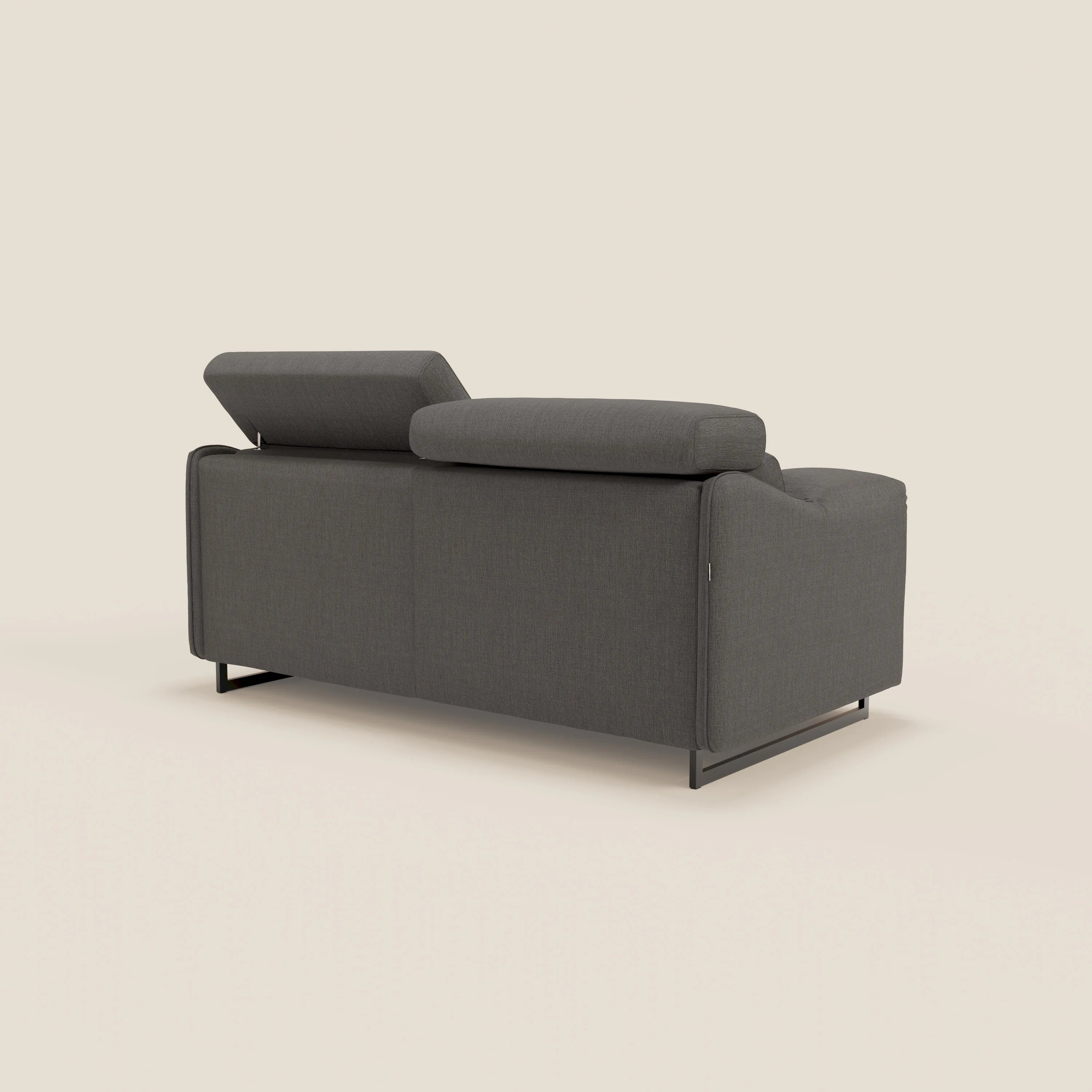 Violetta divano letto materasso H18 cm - poggiatesta reclinabili e braccioli mobili in tessuto impermeabile T13 - divani.store