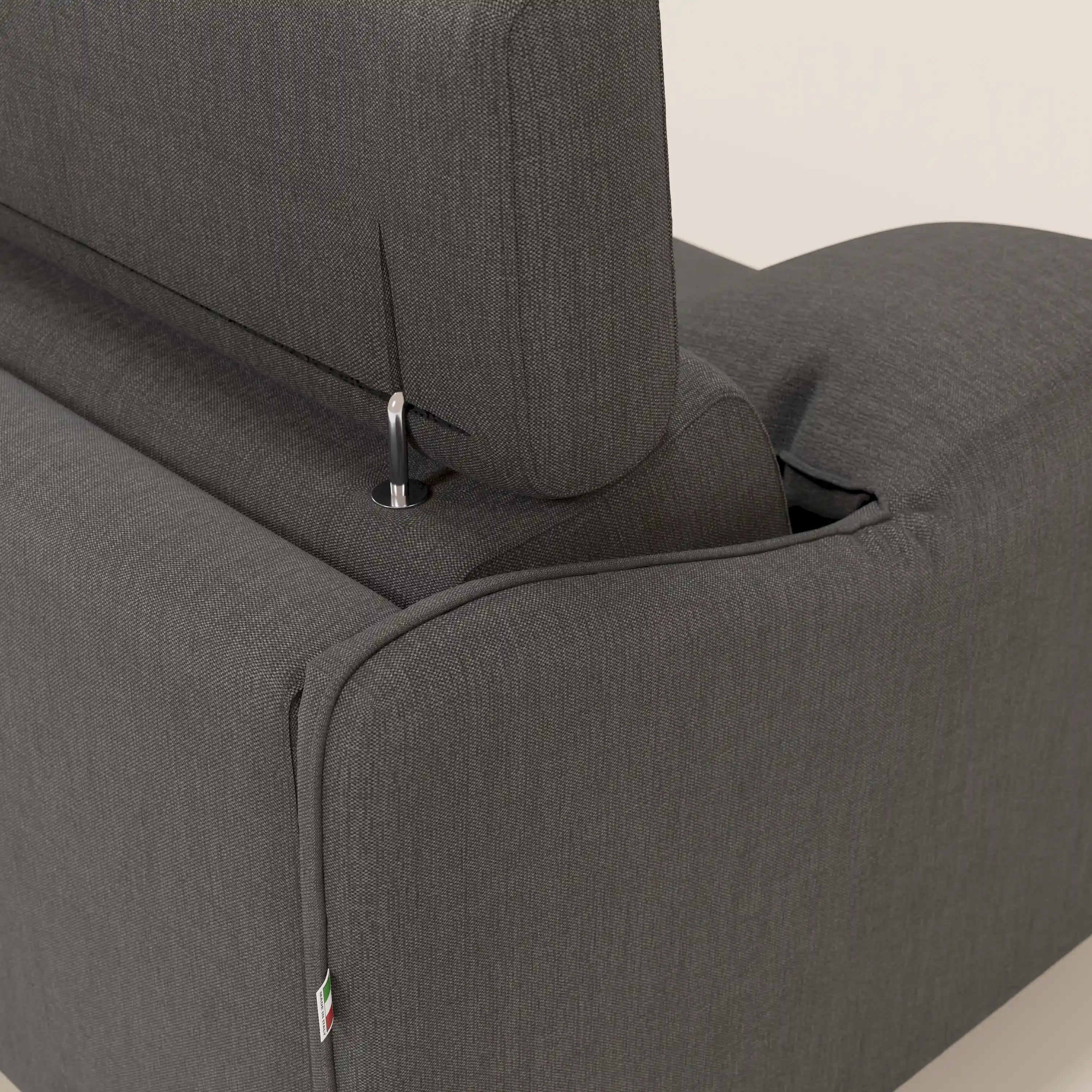 Violetta divano letto materasso H18 cm - poggiatesta reclinabili e braccioli mobili in tessuto impermeabile T13 - divani.store