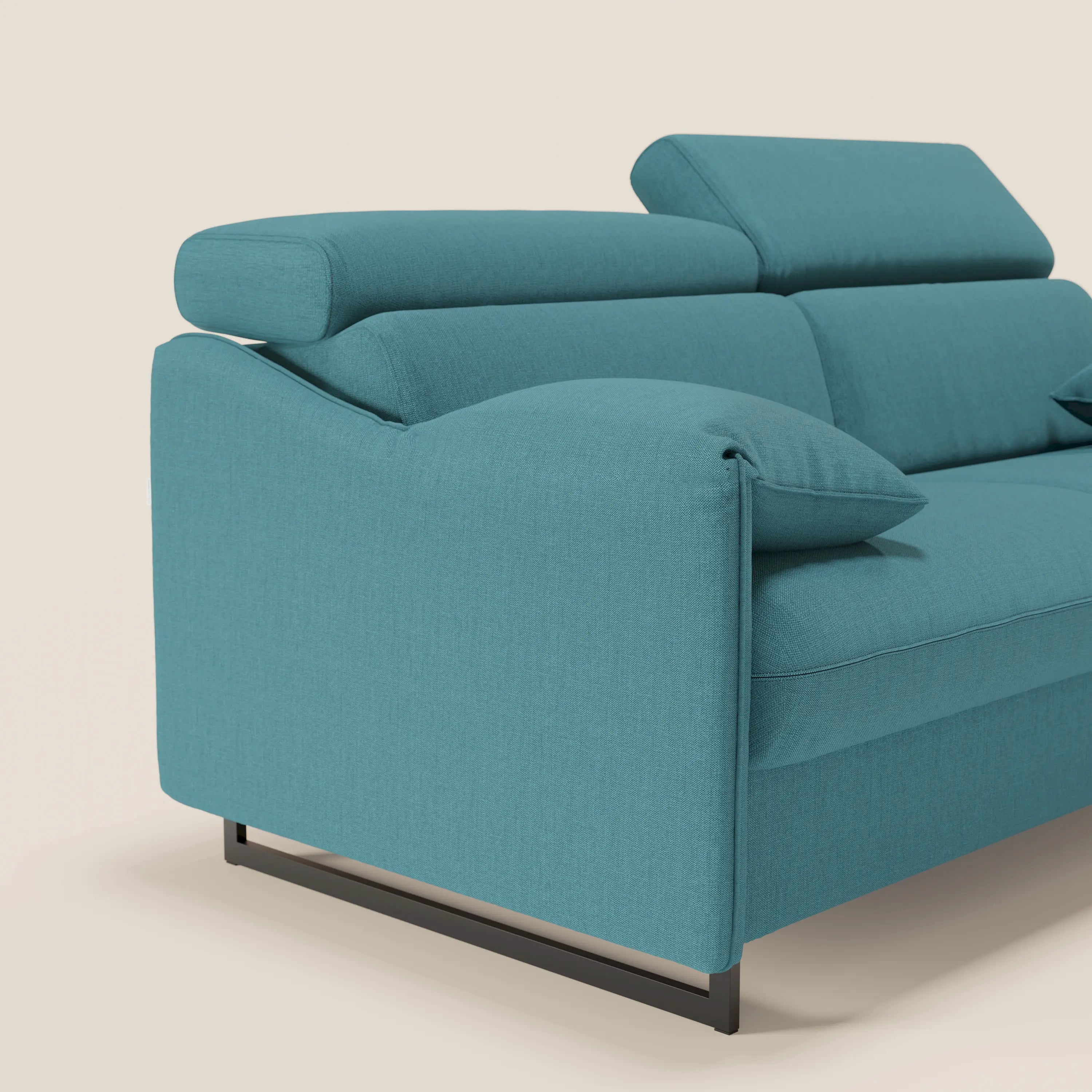 Violetta divano letto materasso H18 cm - poggiatesta reclinabili e braccioli mobili in tessuto impermeabile T13 - divani.store