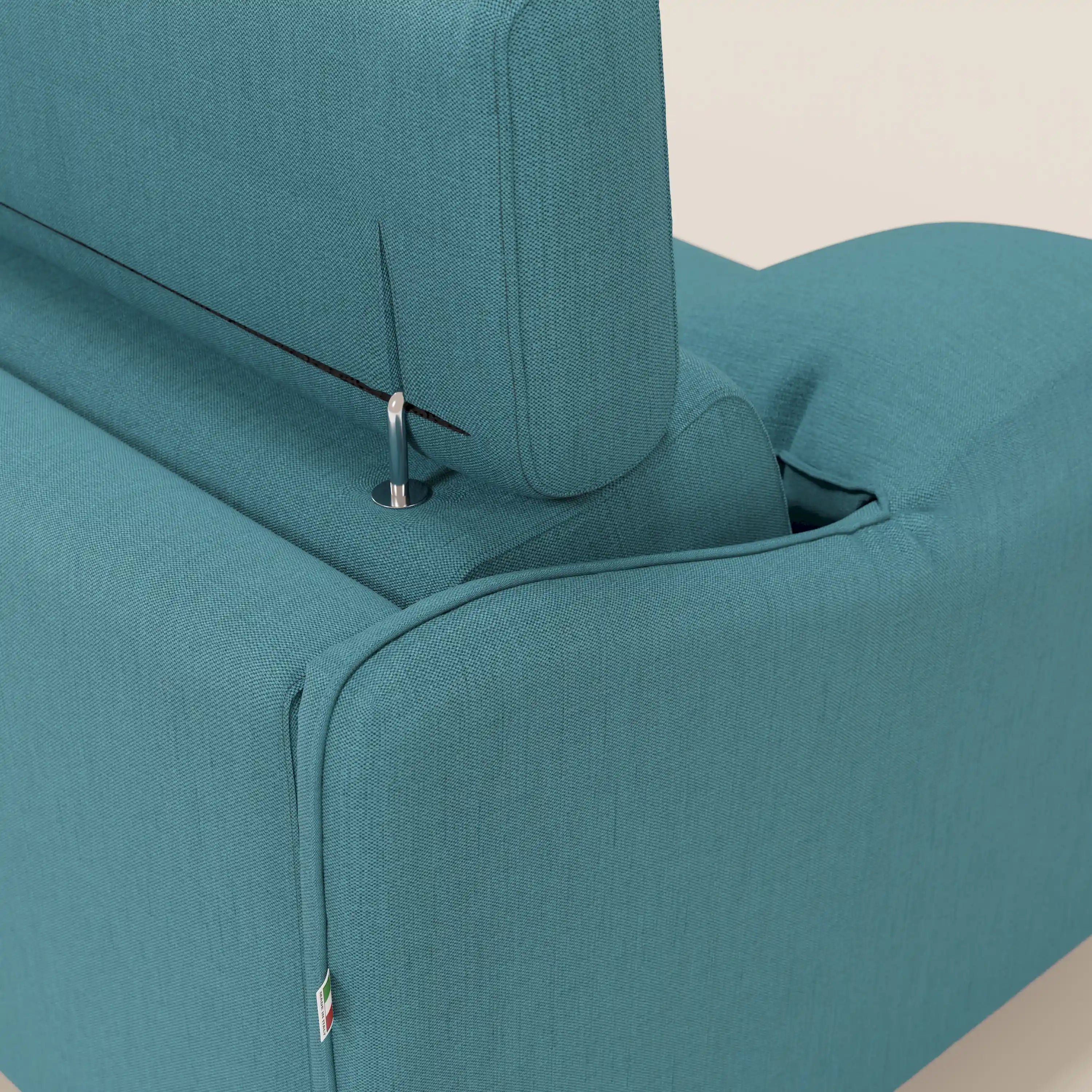 Violetta divano letto materasso H18 cm - poggiatesta reclinabili e braccioli mobili in tessuto impermeabile T13 - divani.store