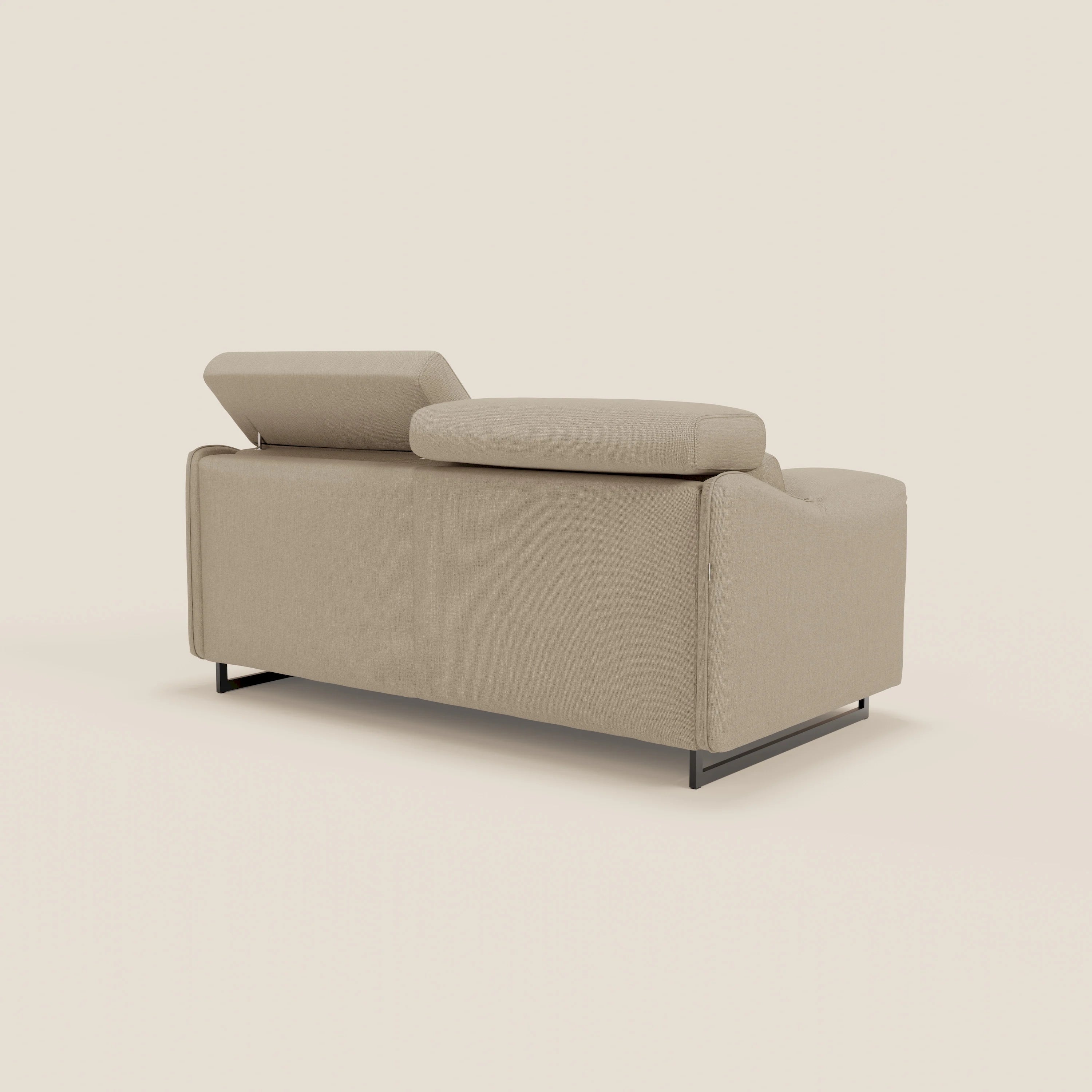 Violetta divano letto materasso H18 cm - poggiatesta reclinabili e braccioli mobili in tessuto impermeabile T13 - divani.store