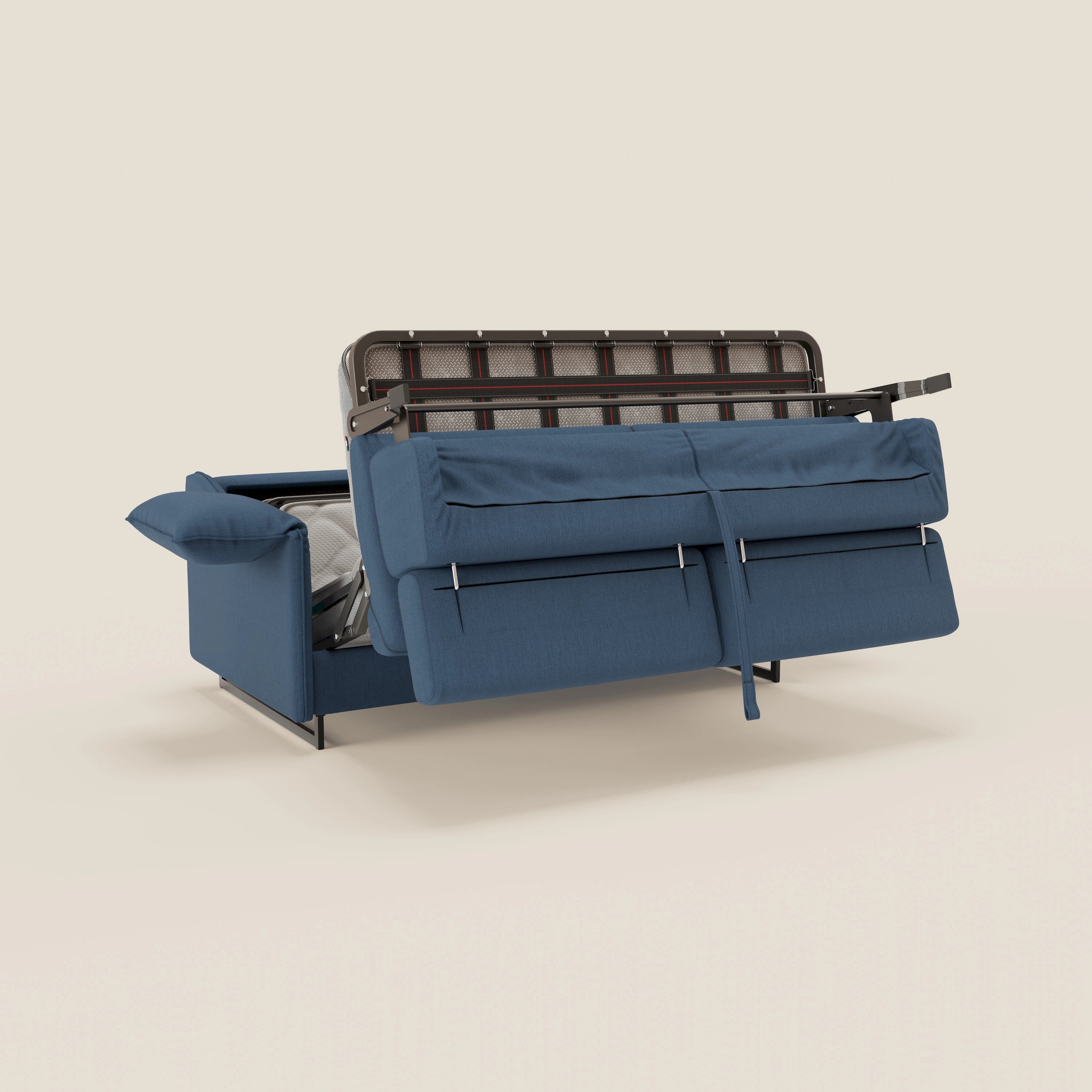 Violetta divano letto materasso H18 cm - poggiatesta reclinabili e braccioli mobili in tessuto impermeabile T13 - divani.store