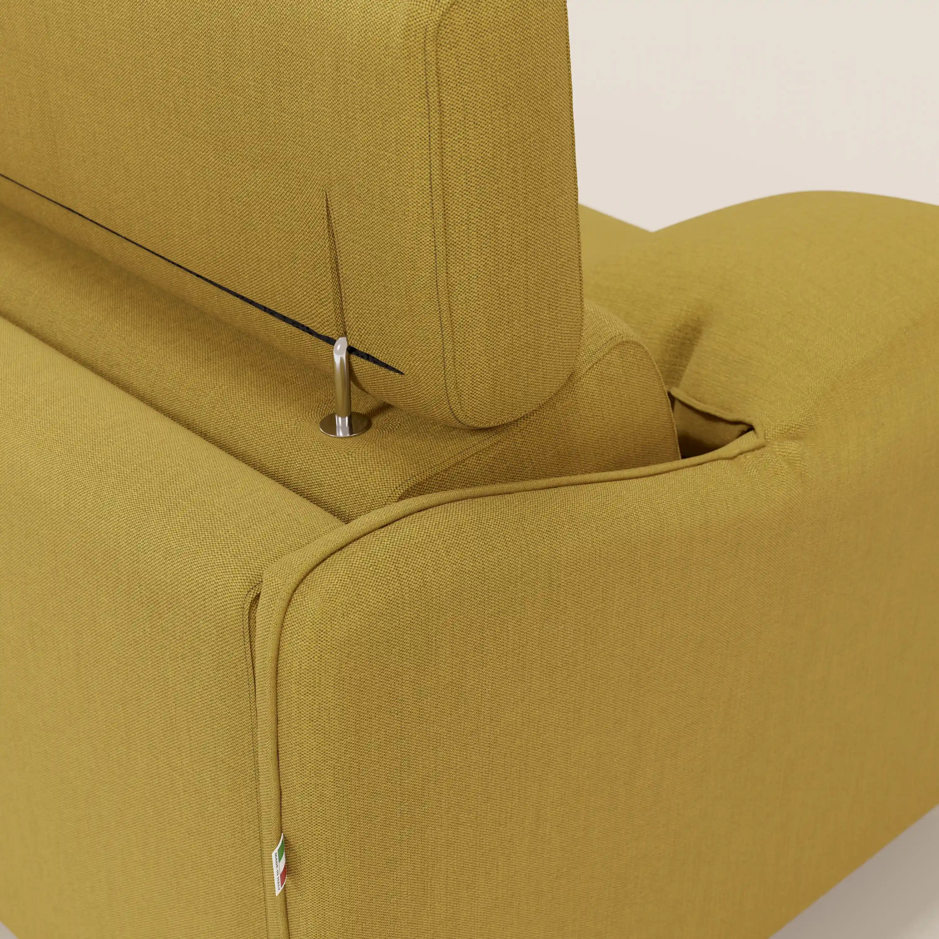 Violetta divano letto materasso H18 cm - poggiatesta reclinabili e braccioli mobili in tessuto impermeabile T13 - divani.store