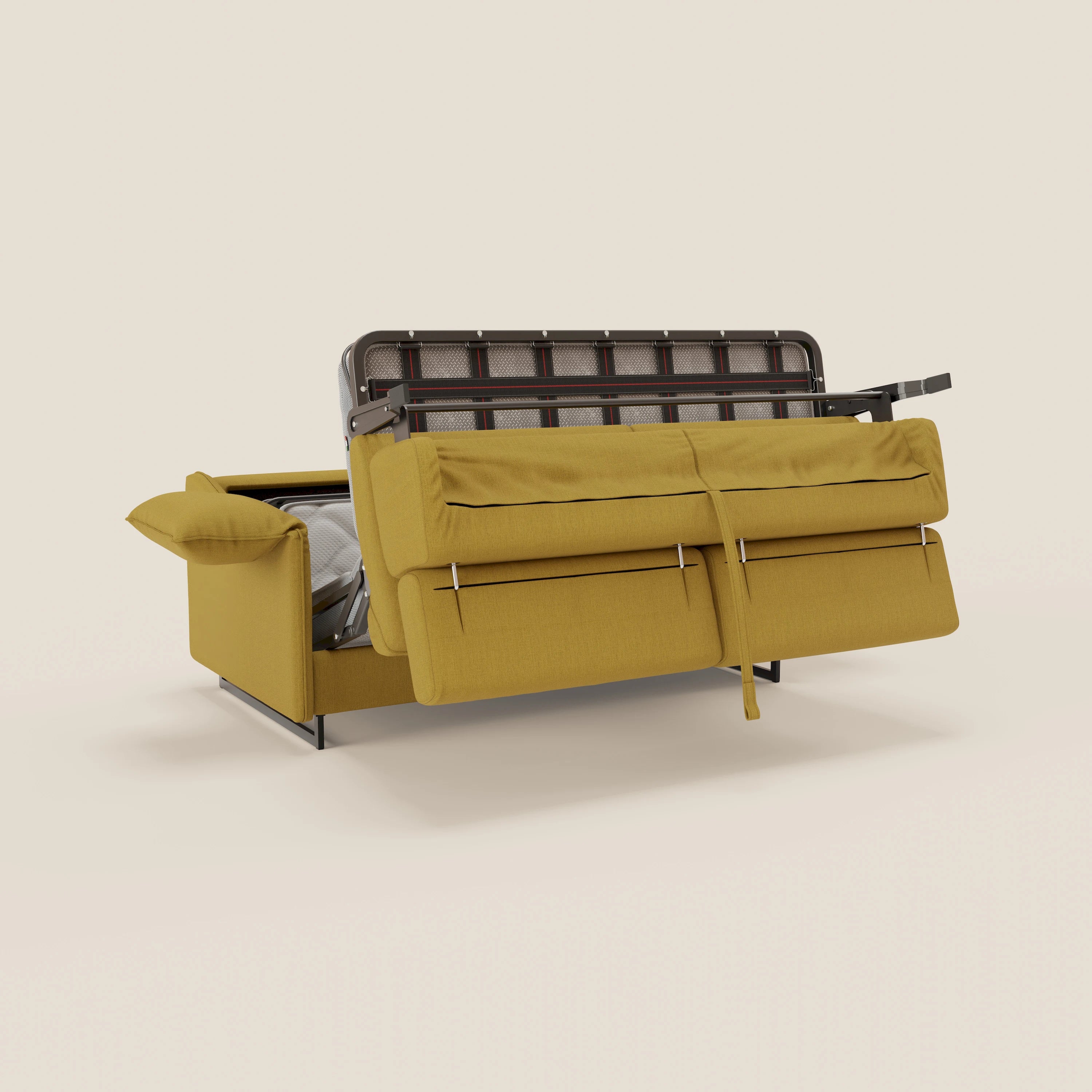 Violetta divano letto materasso H18 cm - poggiatesta reclinabili e braccioli mobili in tessuto impermeabile T13 - divani.store