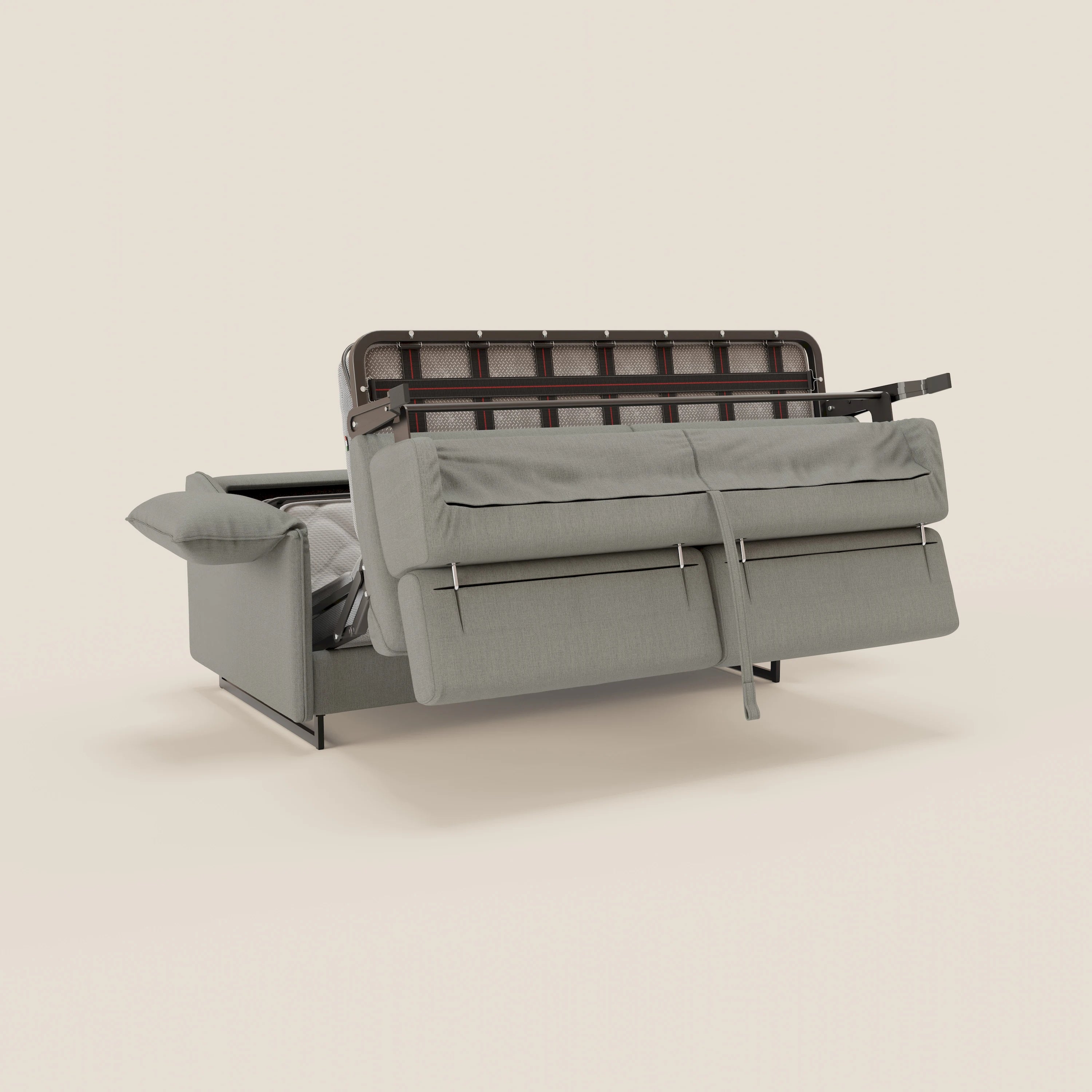 Violetta divano letto materasso H18 cm - poggiatesta reclinabili e braccioli mobili in tessuto impermeabile T13 - divani.store