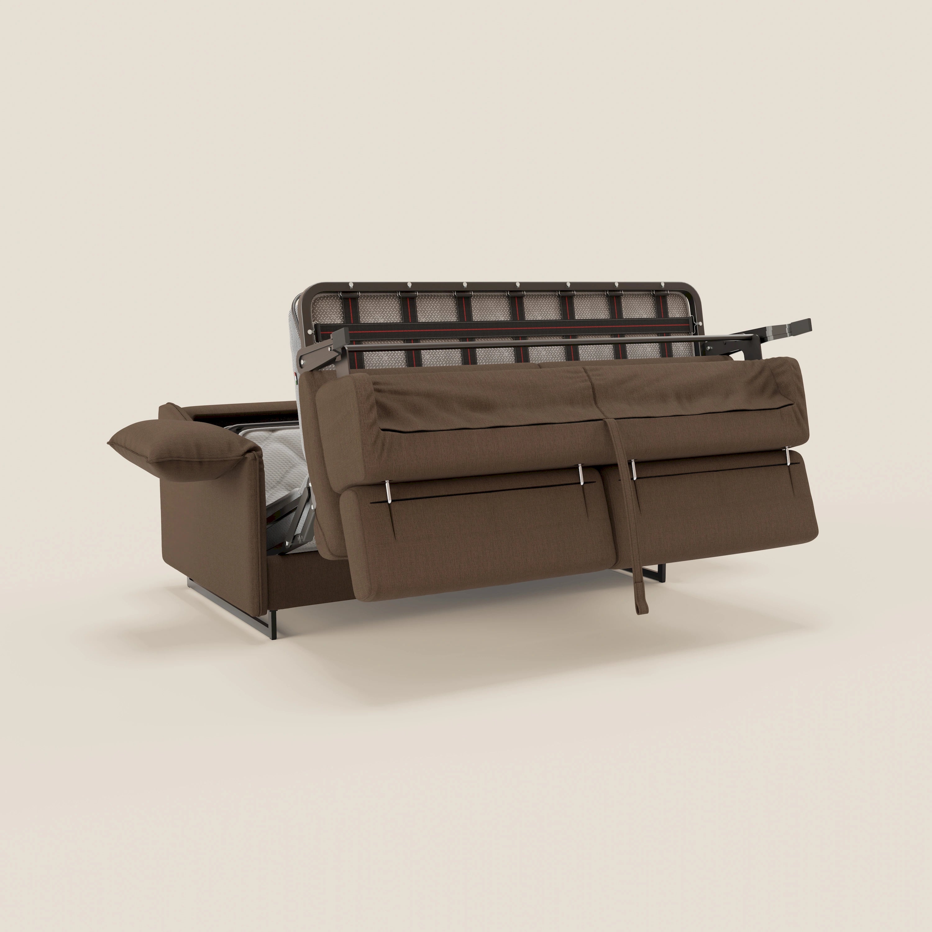 Violetta divano letto materasso H18 cm - poggiatesta reclinabili e braccioli mobili in tessuto impermeabile T13 - divani.store