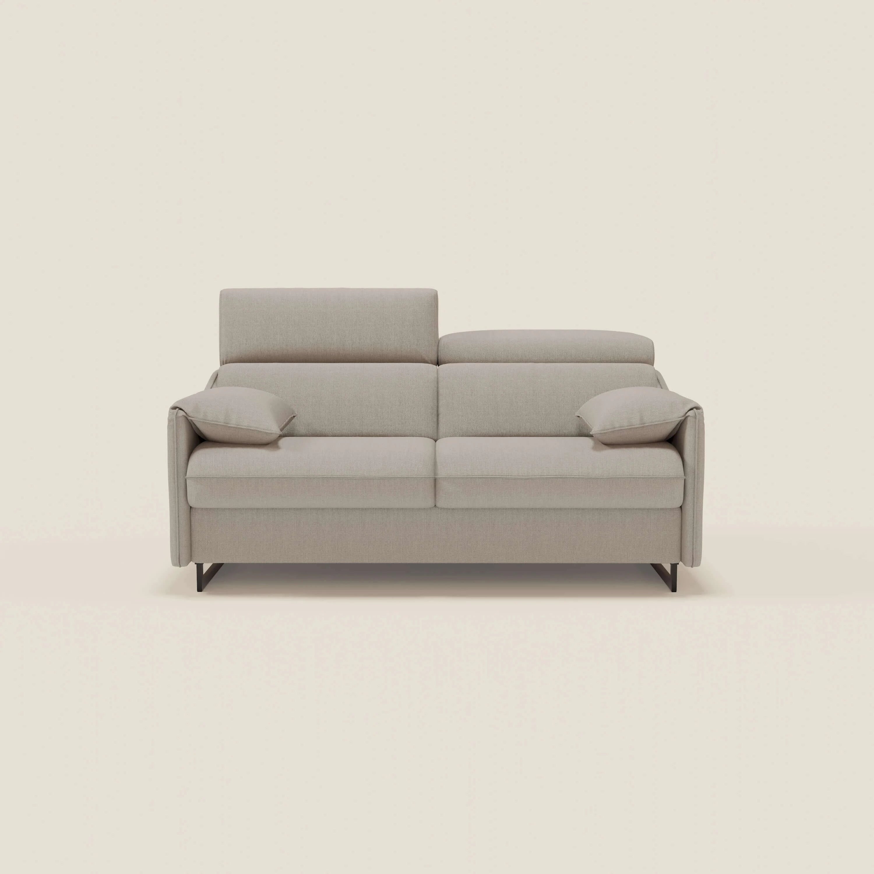 Violetta divano letto materasso H18 cm - poggiatesta reclinabili e braccioli mobili in tessuto impermeabile T13 - divani.store