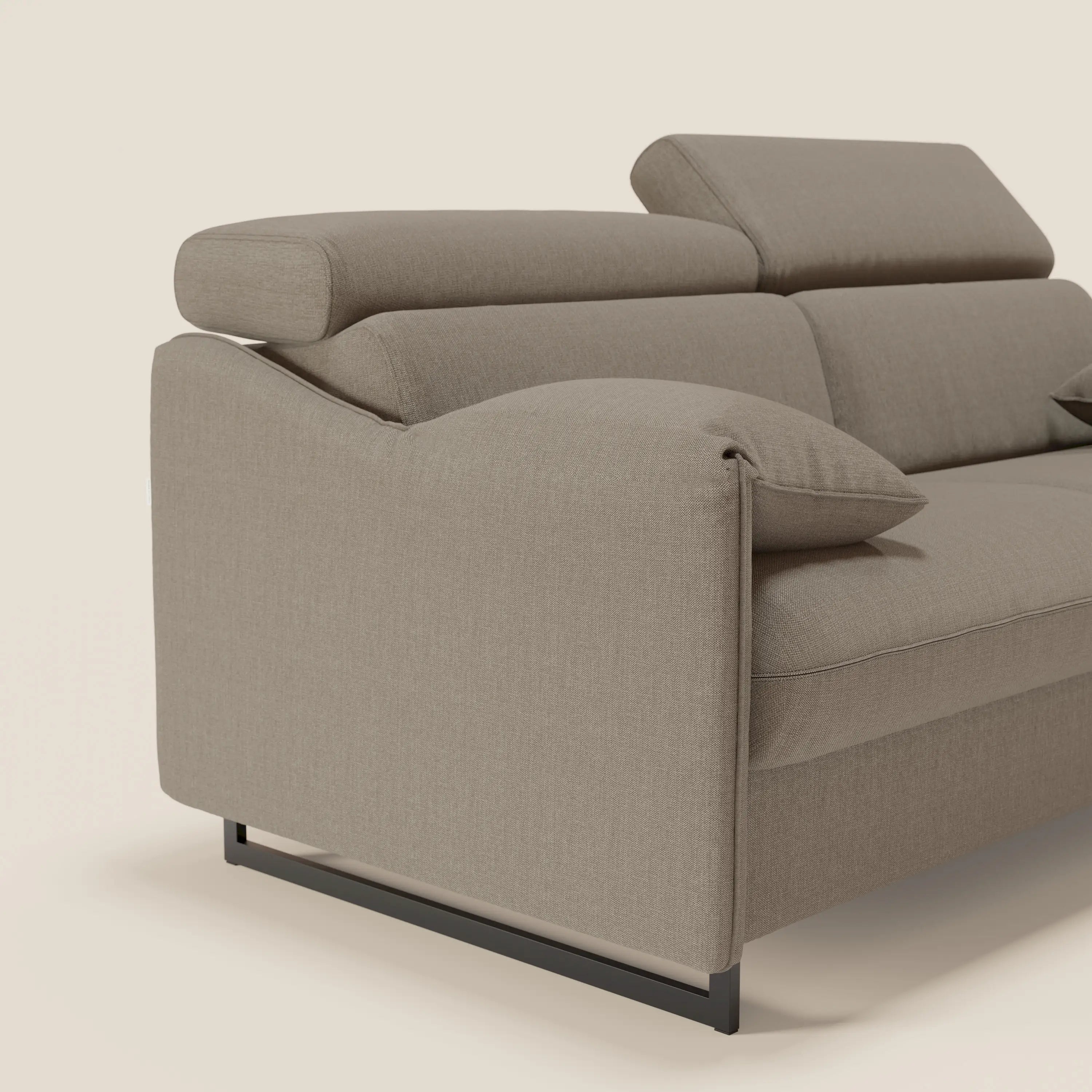 Violetta divano letto materasso H18 cm - poggiatesta reclinabili e braccioli mobili in tessuto impermeabile T13 - divani.store