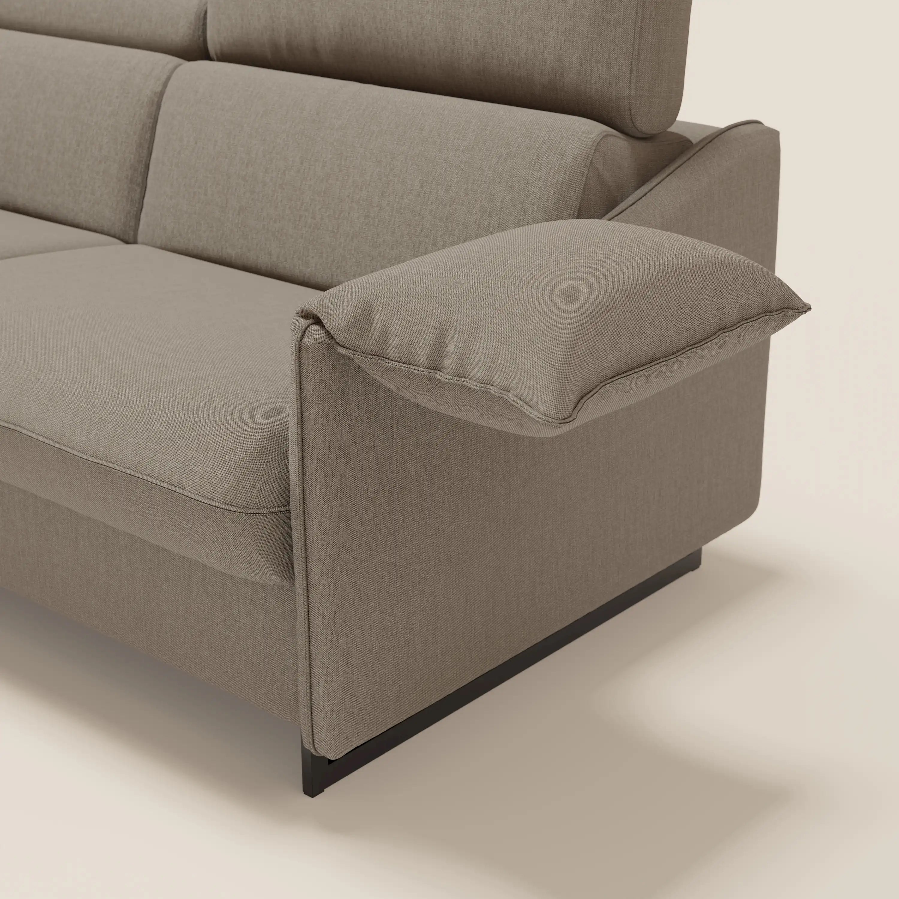 Violetta divano letto materasso H18 cm - poggiatesta reclinabili e braccioli mobili in tessuto impermeabile T13 - divani.store