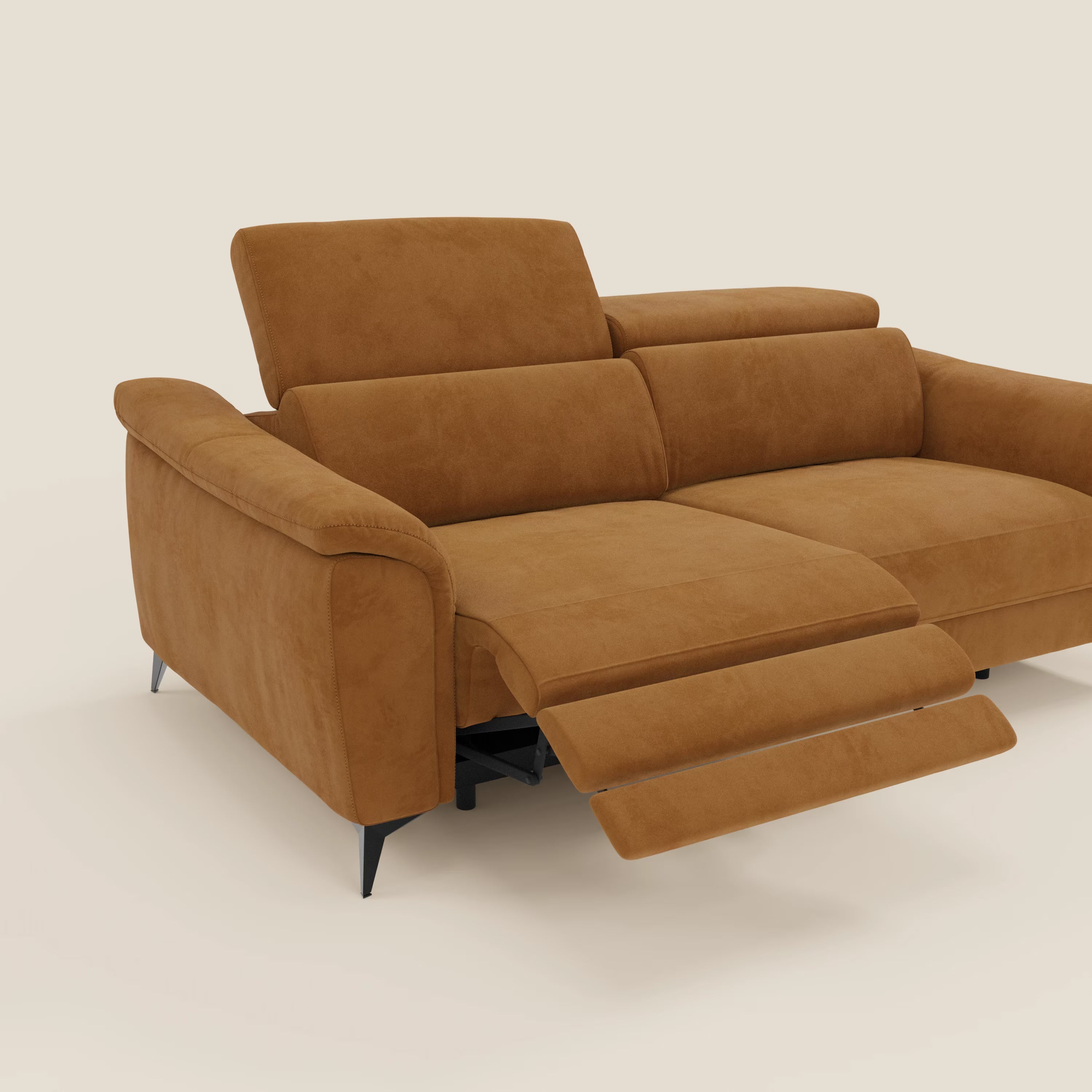 Arcos Canapé 3 places - pieds hauts et têtières inclinables en microfibre imperméable T11 cuir