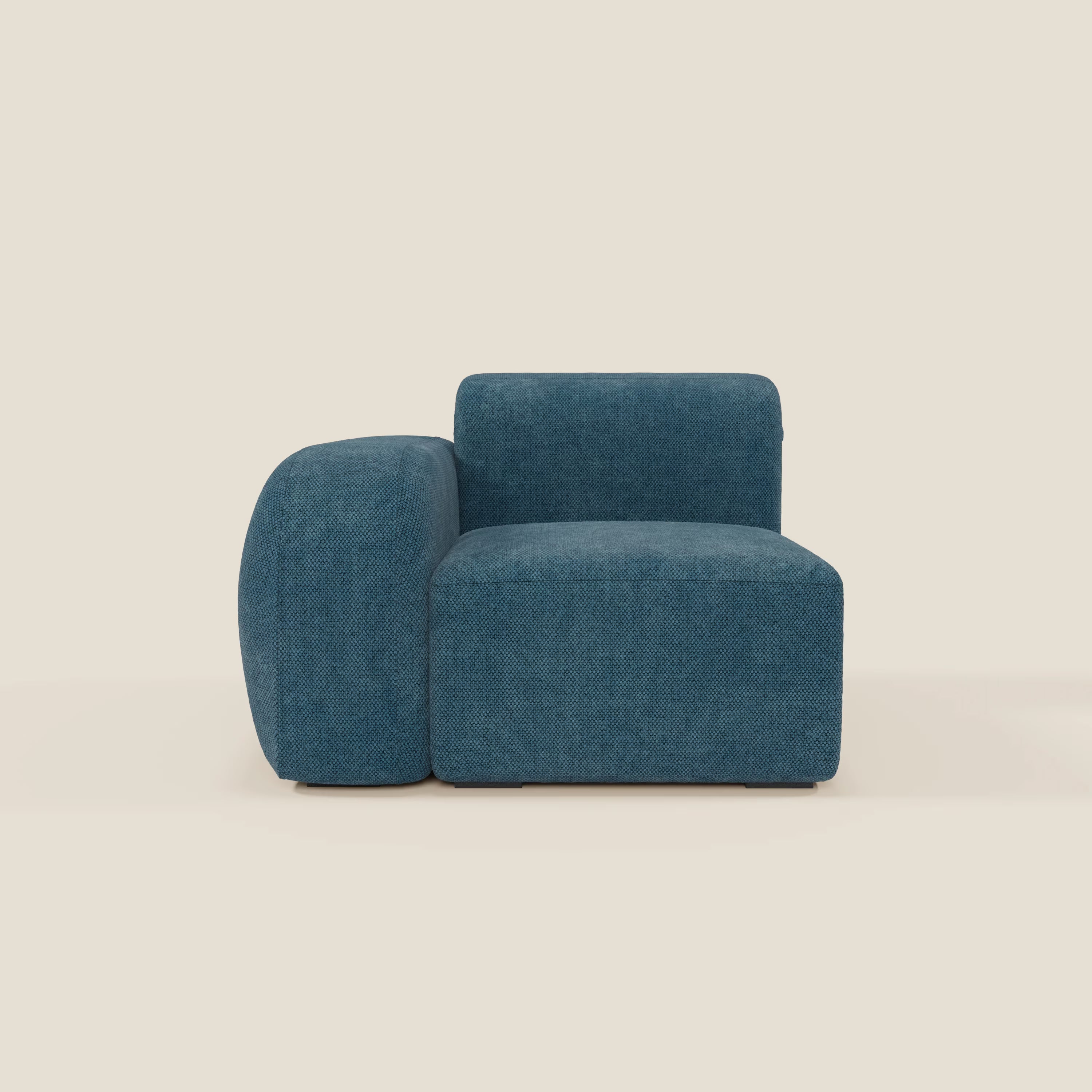 BonBon modulo terminale 105 cm sinistro o destro - Grande Fratello edition petrolio di Divani.Store è una moderna poltrona senza braccioli di colore blu intenso, con cuscini e tessuto morbido per un look elegante e contemporaneo di ispirazione italiana.