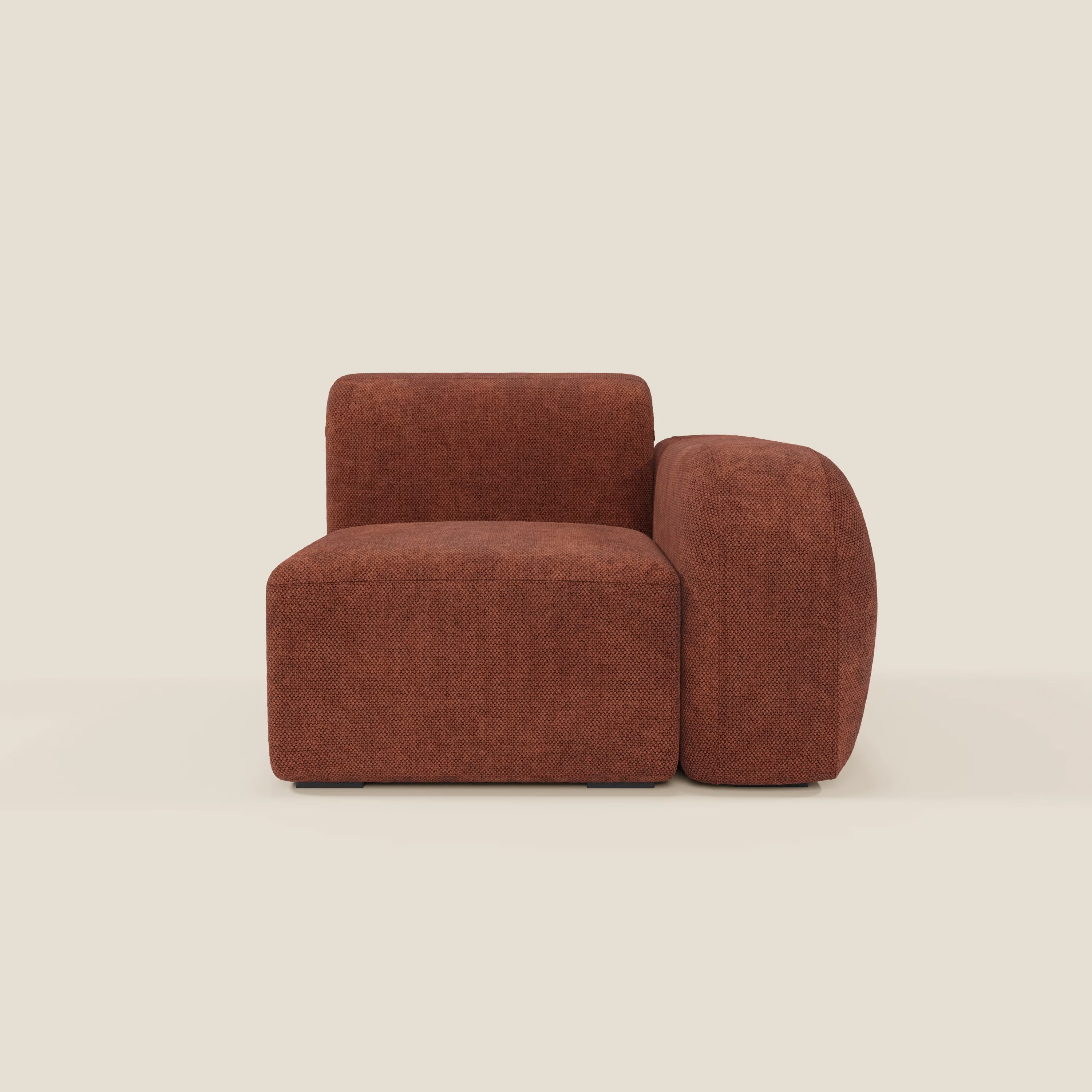 BonBon module terminal 105 cm droit ou gauche - Édition Grande Fratello orange rouille