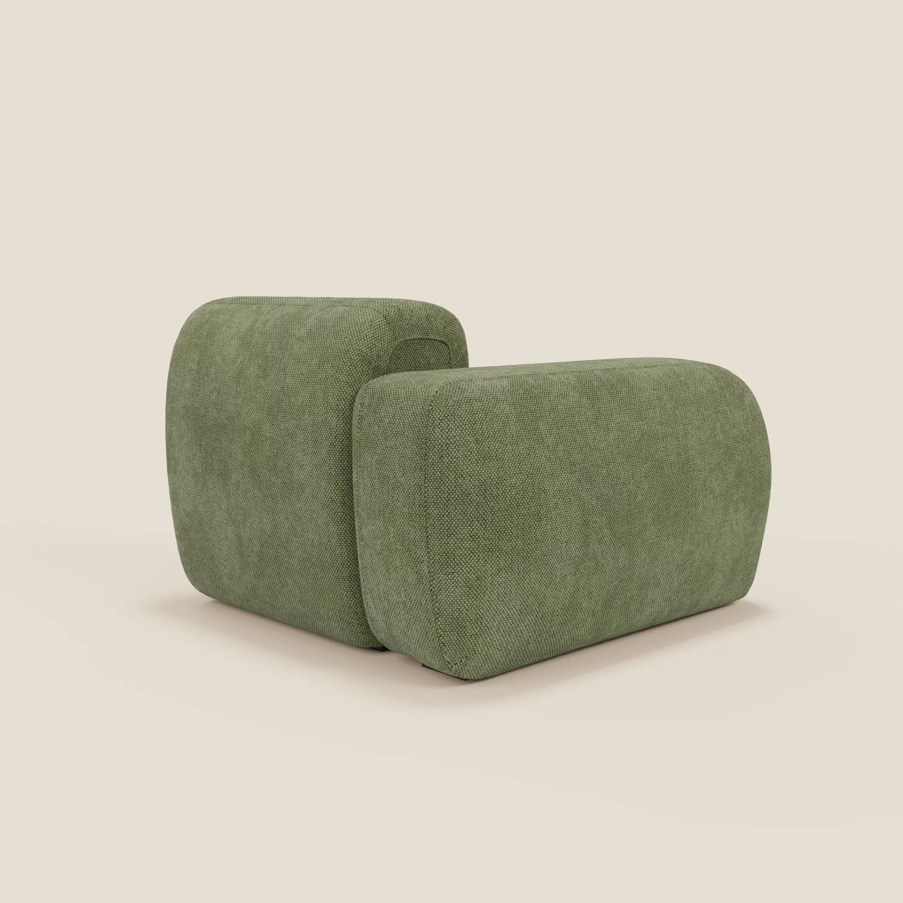 BonBon modulo terminale 105 cm sinistro o destro - Grande Fratello edition verde muschio di Divani.Store è una poltrona moderna e minimalista di colore verde con bordi arrotondati, morbida imbottitura e linee morbide e continue. Lavorazione artigianale Made in Italy.