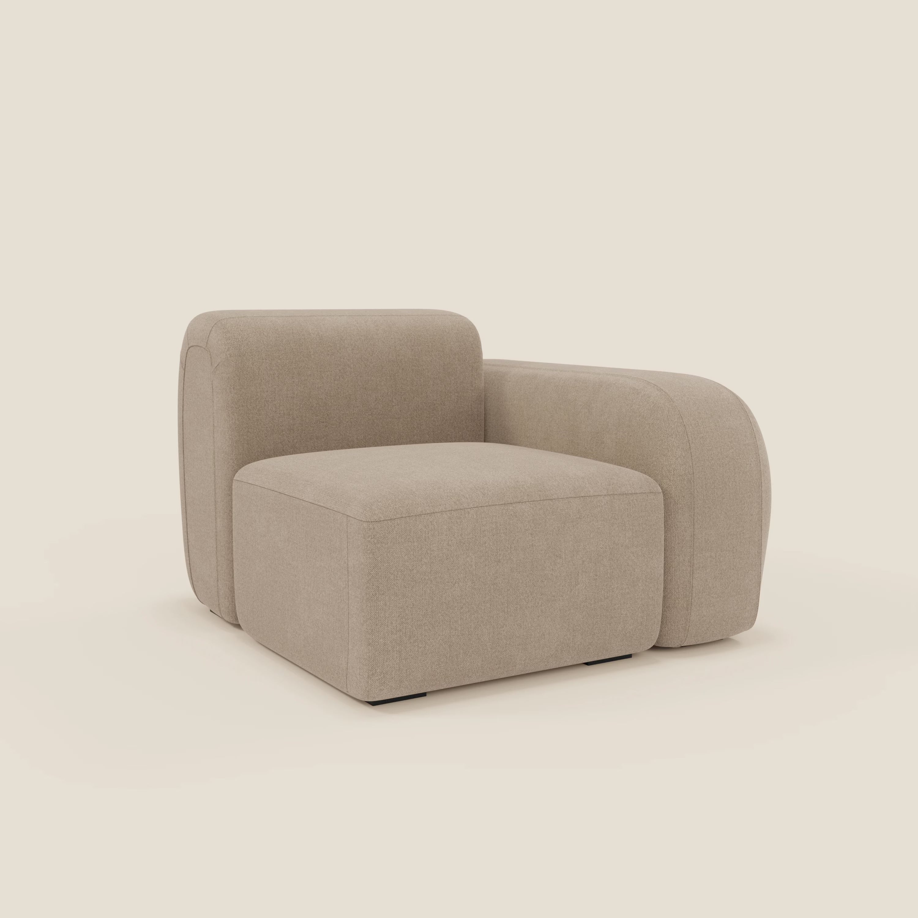 BonBon module terminal 105 cm droit ou gauche - tissu détachable T23 beige