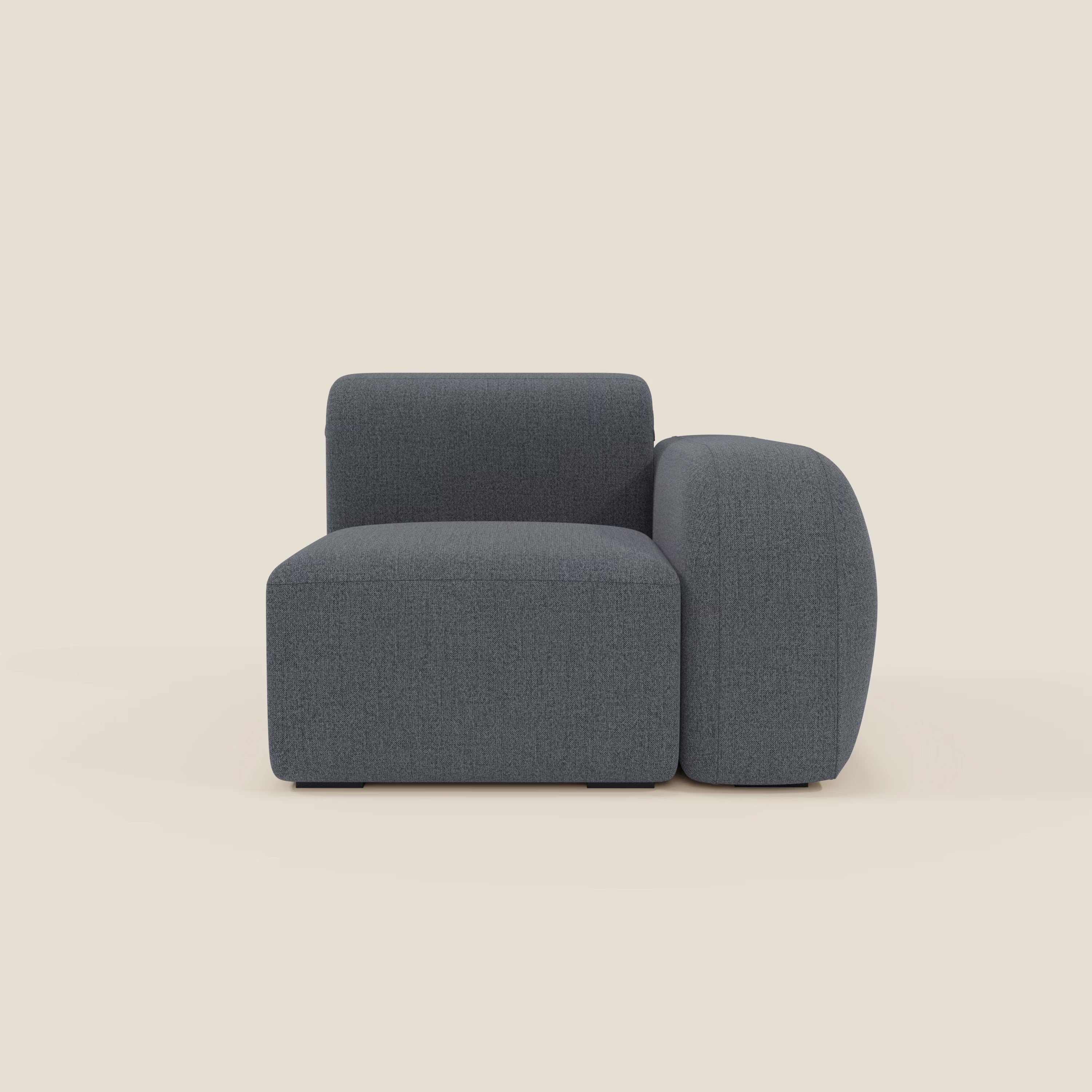 BonBon module terminal 105 cm droit ou gauche - tissu détachable T23 bleu graphite