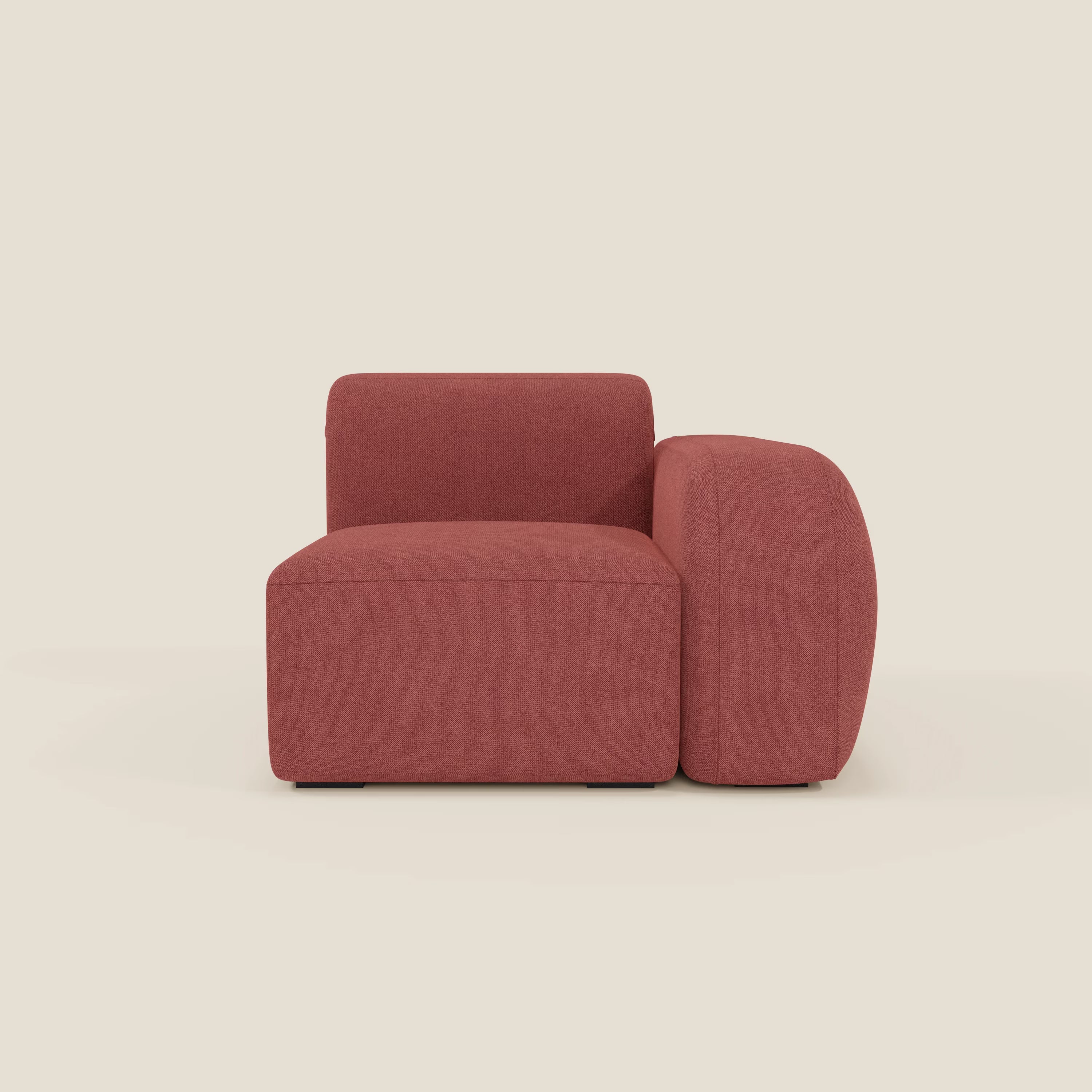 BonBon module terminal 105 cm droit ou gauche - tissu détachable T23 rouge cerise