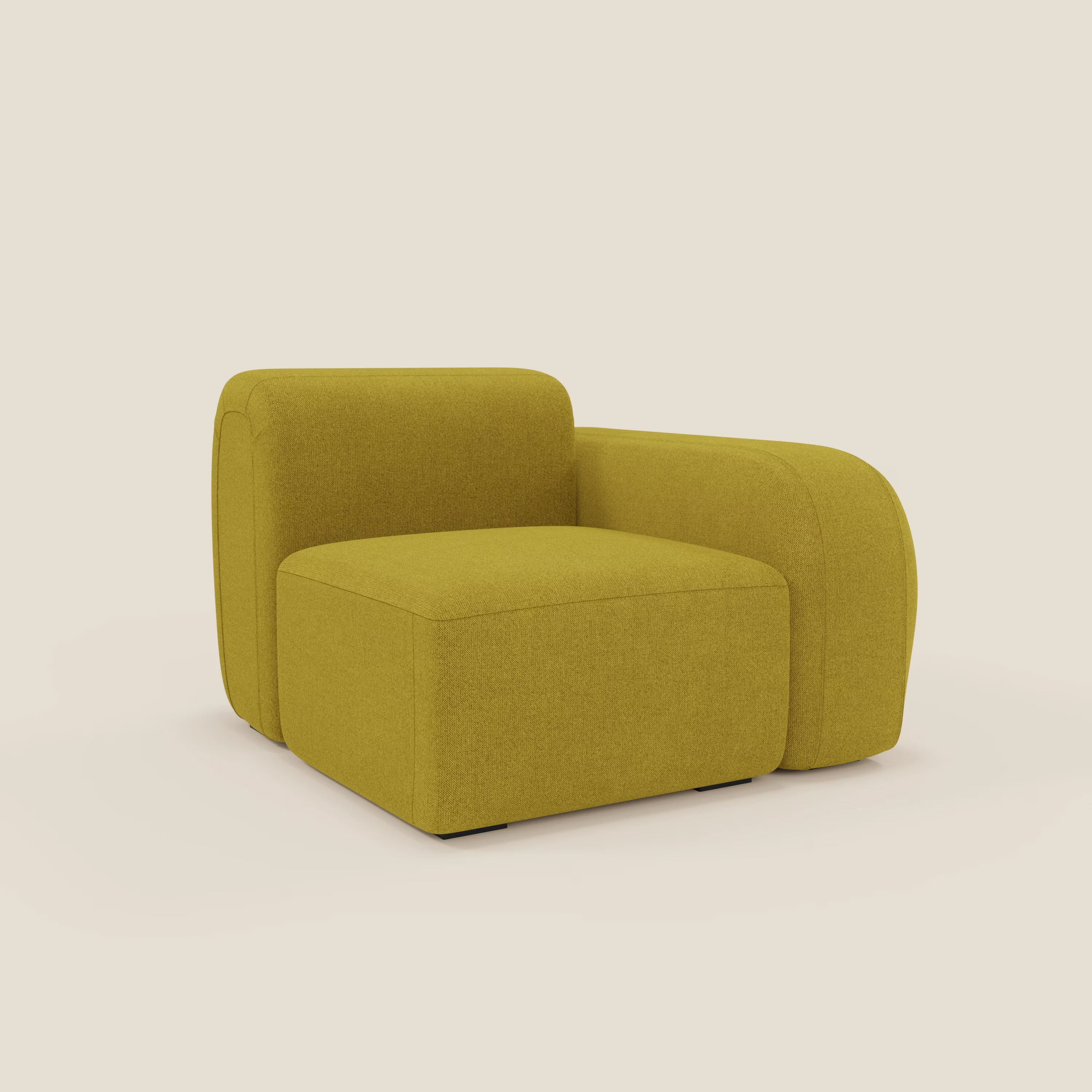 BonBon module terminal 105 cm droit ou gauche - tissu détachable T23 jaune soleil