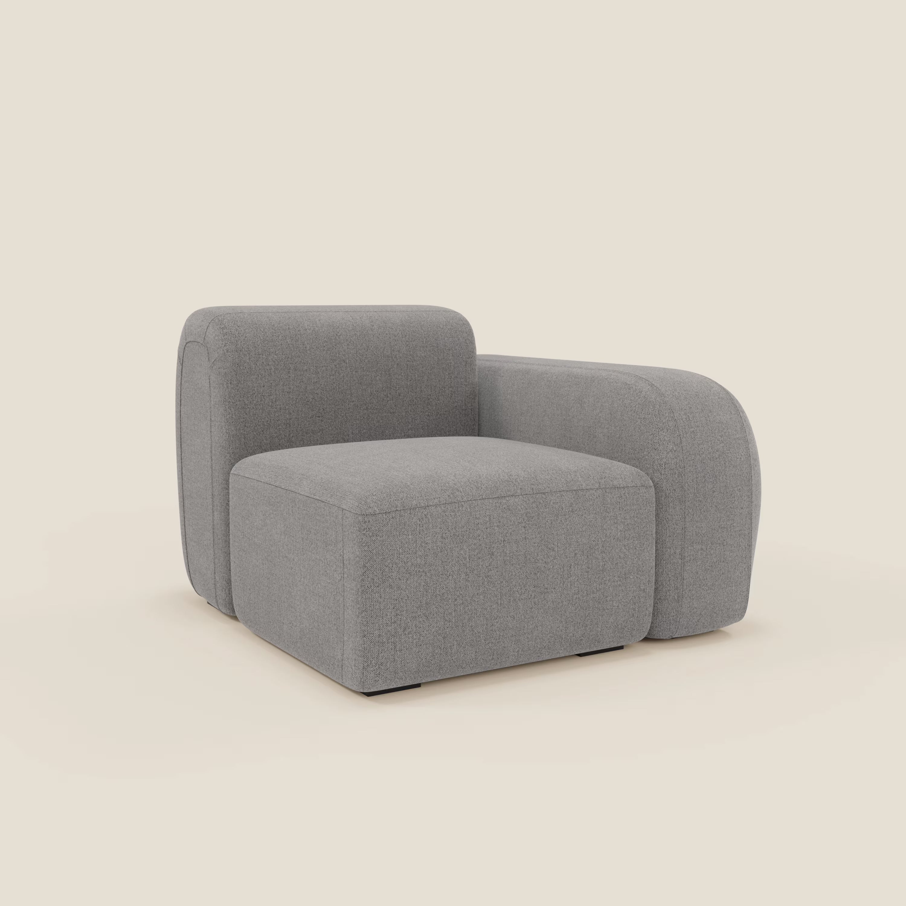 BonBon module terminal 105 cm droit ou gauche - tissu détachable T23 gris