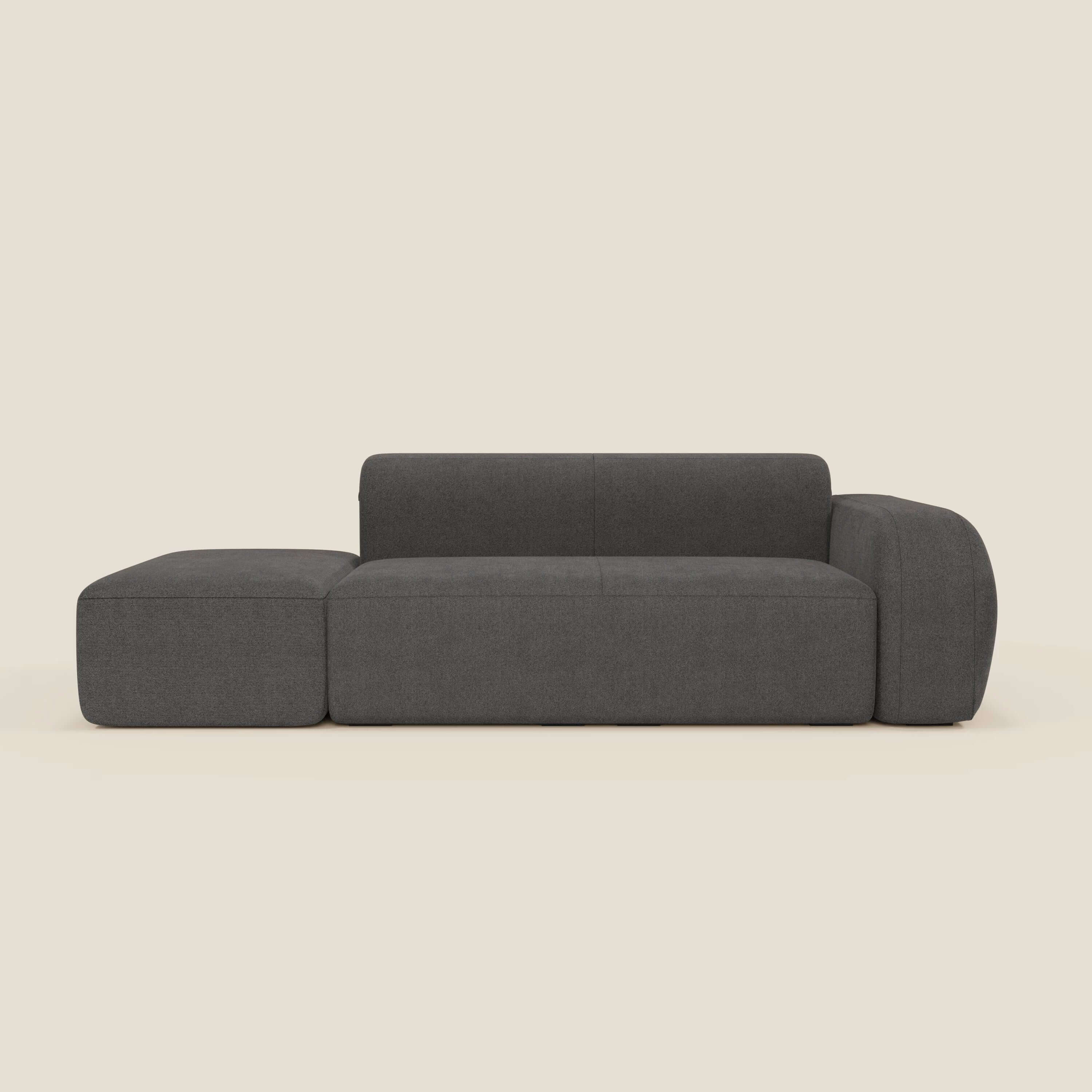 BonBon Canapé modulable – Composition avec pouf terminal en tissu détachable T23 anthracite