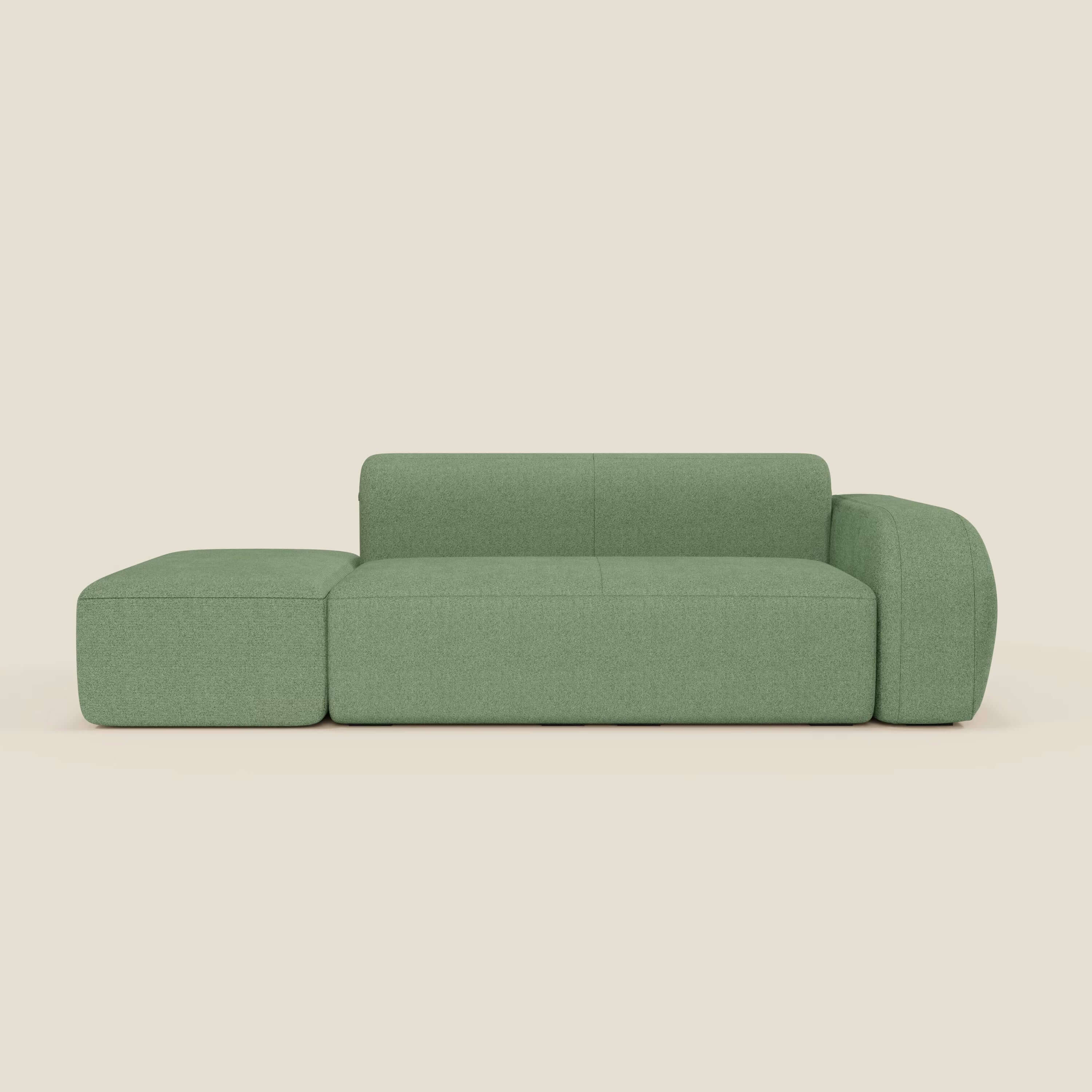 BonBon Canapé modulable – Composition avec pouf terminal en tissu détachable T23 vert menthe