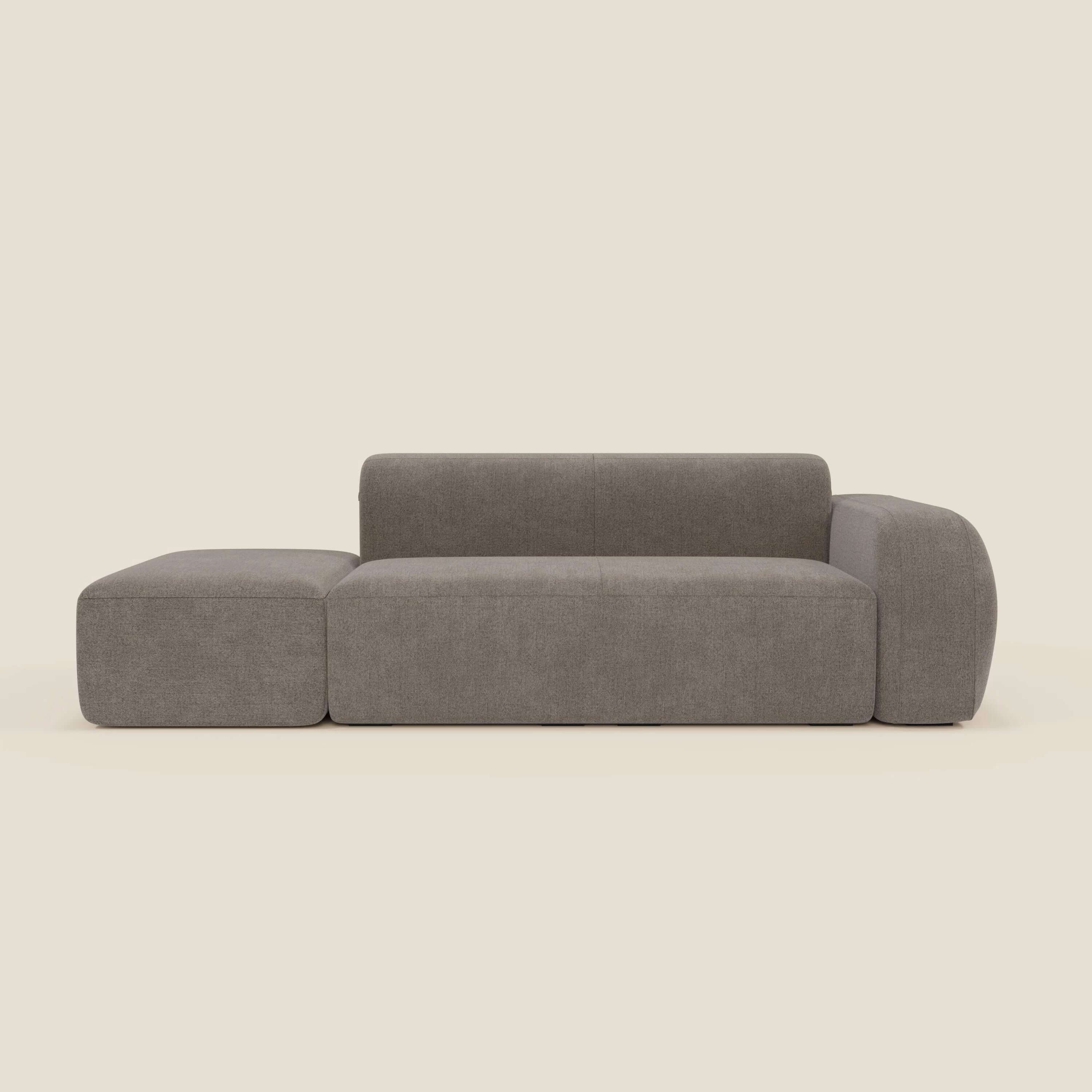 BonBon Canapé modulable – Composition avec pouf terminal en tissu détachable T23 taupe