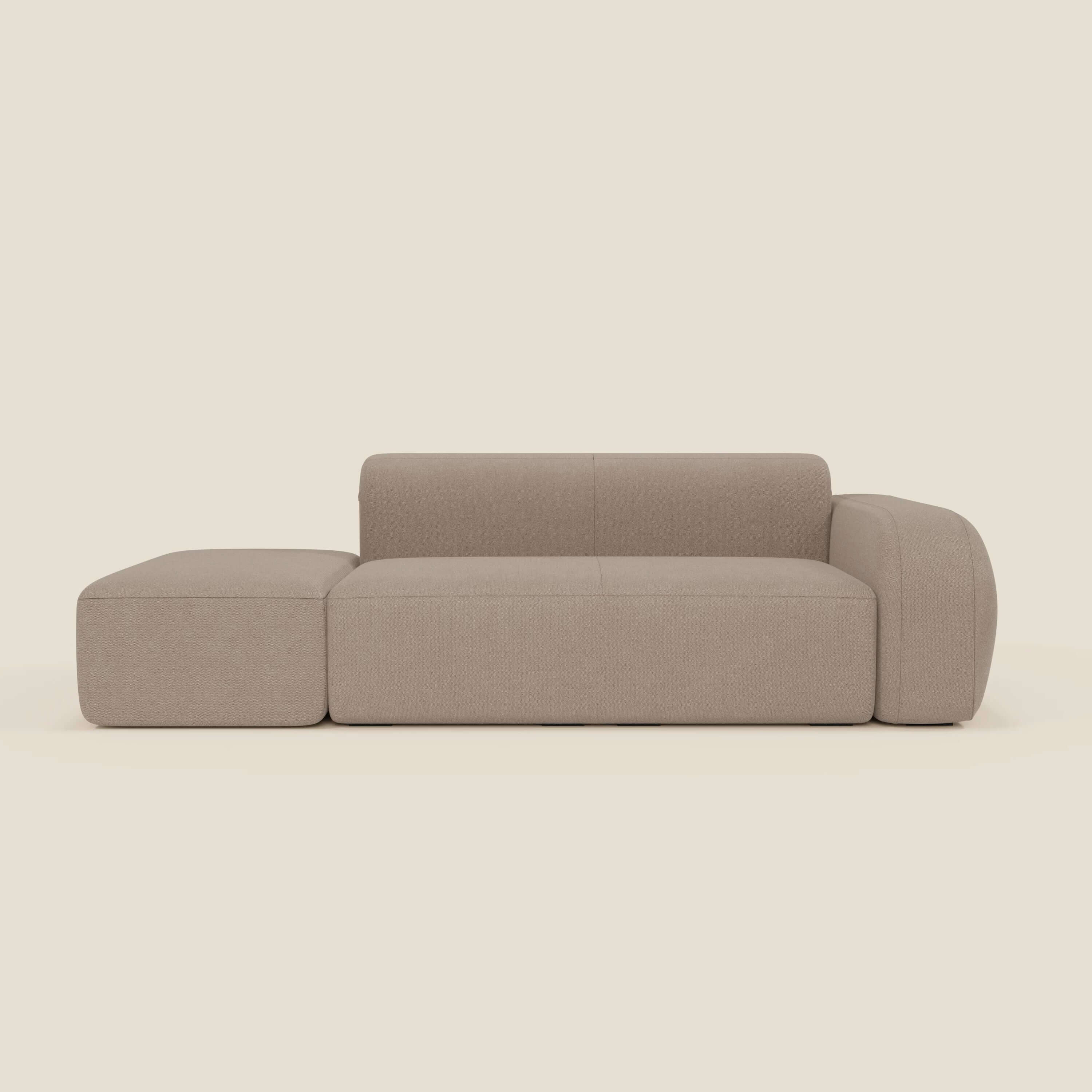 BonBon Canapé modulable – Composition avec pouf terminal en tissu détachable T23 tortora