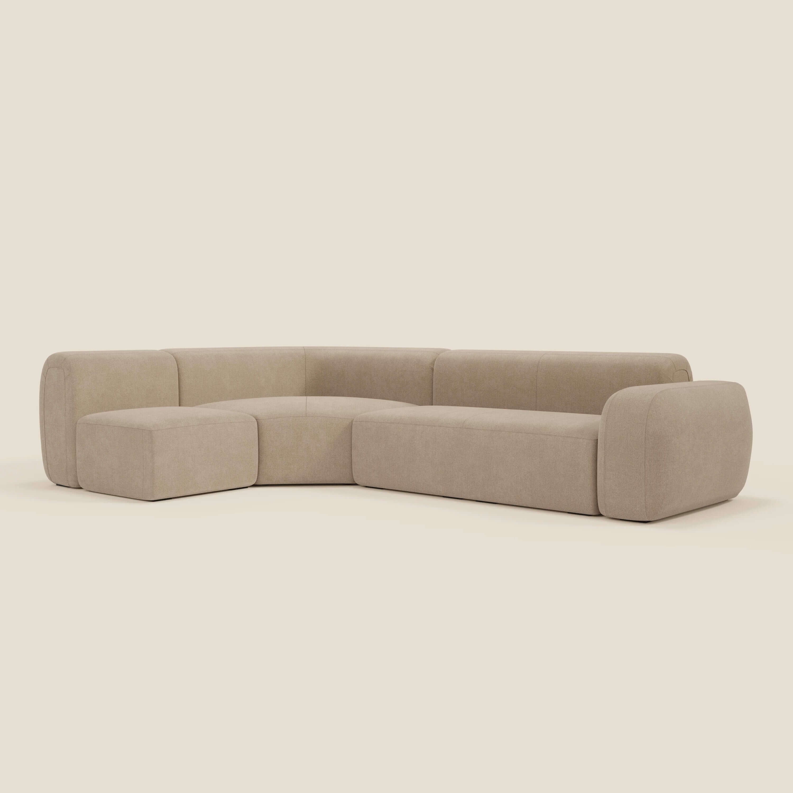 BonBon Canapè d'angle modulable - tissu détachable T23 beige