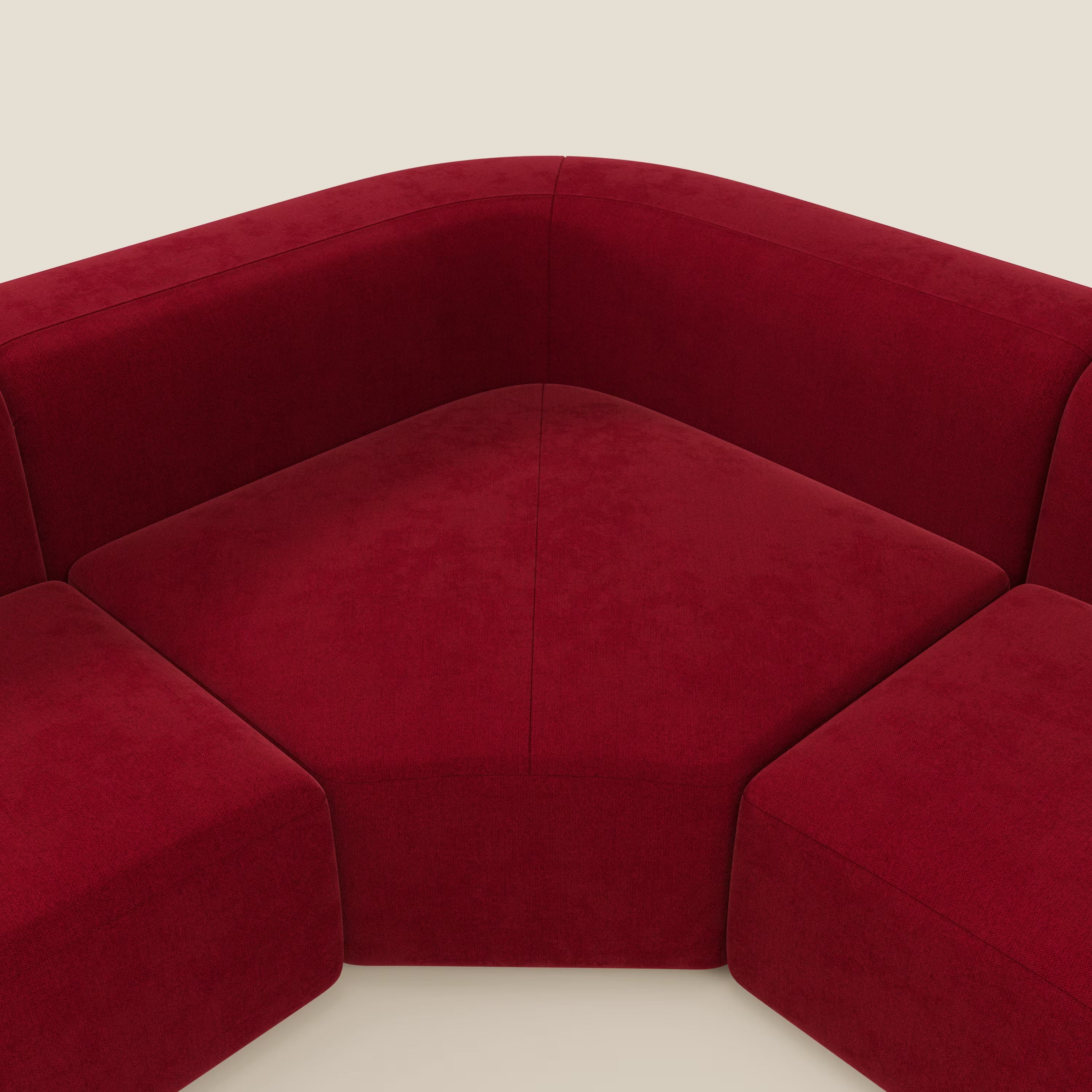 BonBon Canapè d'angle modulable - tissu détachable T23 bordeaux