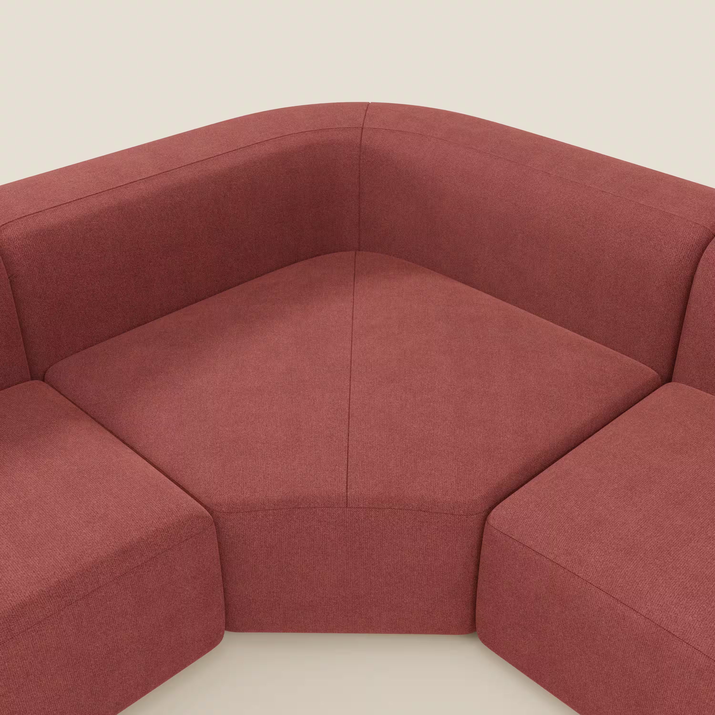 BonBon Canapè d'angle modulable - tissu détachable T23 rouge cerise