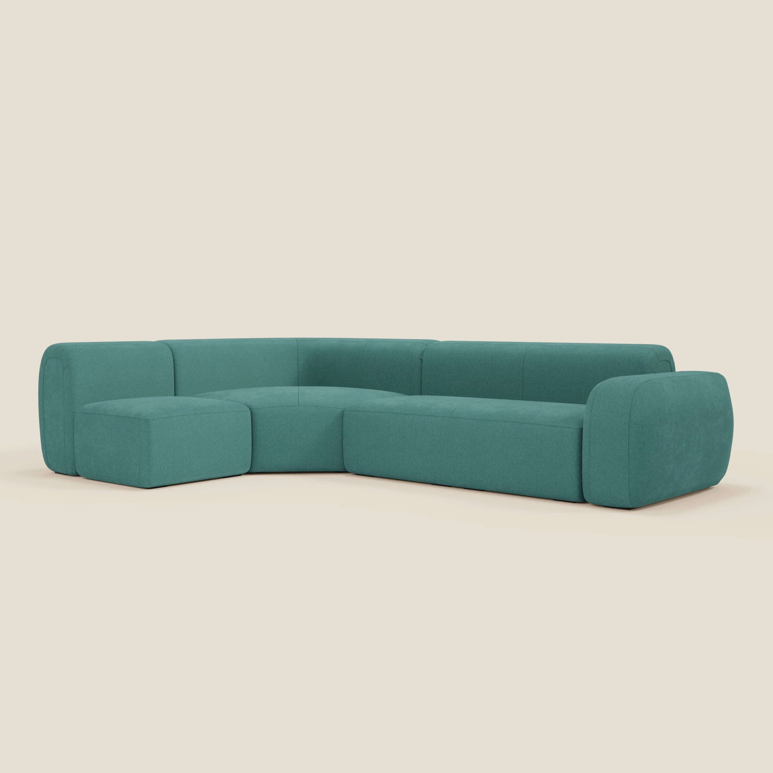 BonBon Canapè d'angle modulable - tissu détachable T23 vert aquamarine