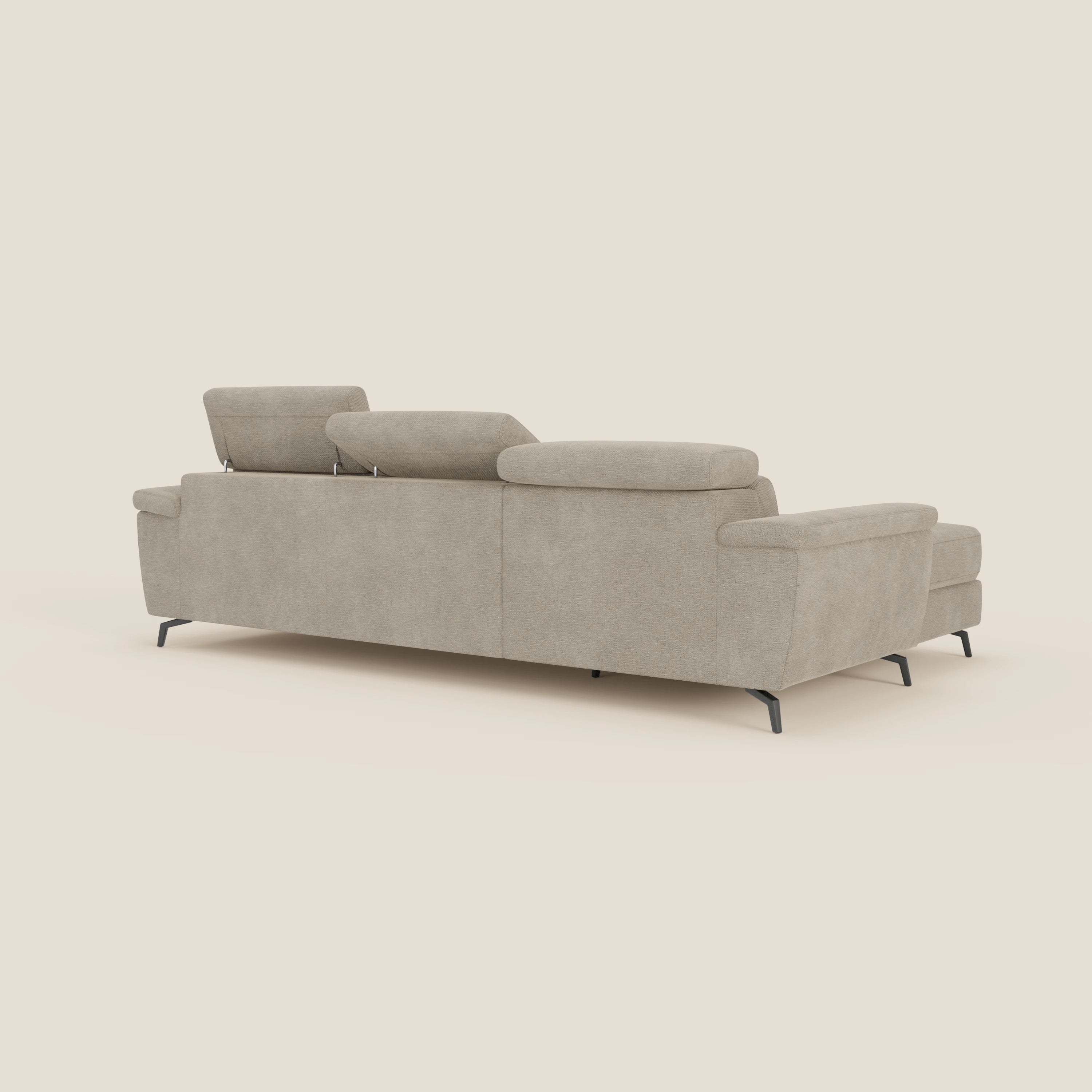 Estro Canapé extractible et chaise longue - têtières inclinables en tissu imperméable T14 beige