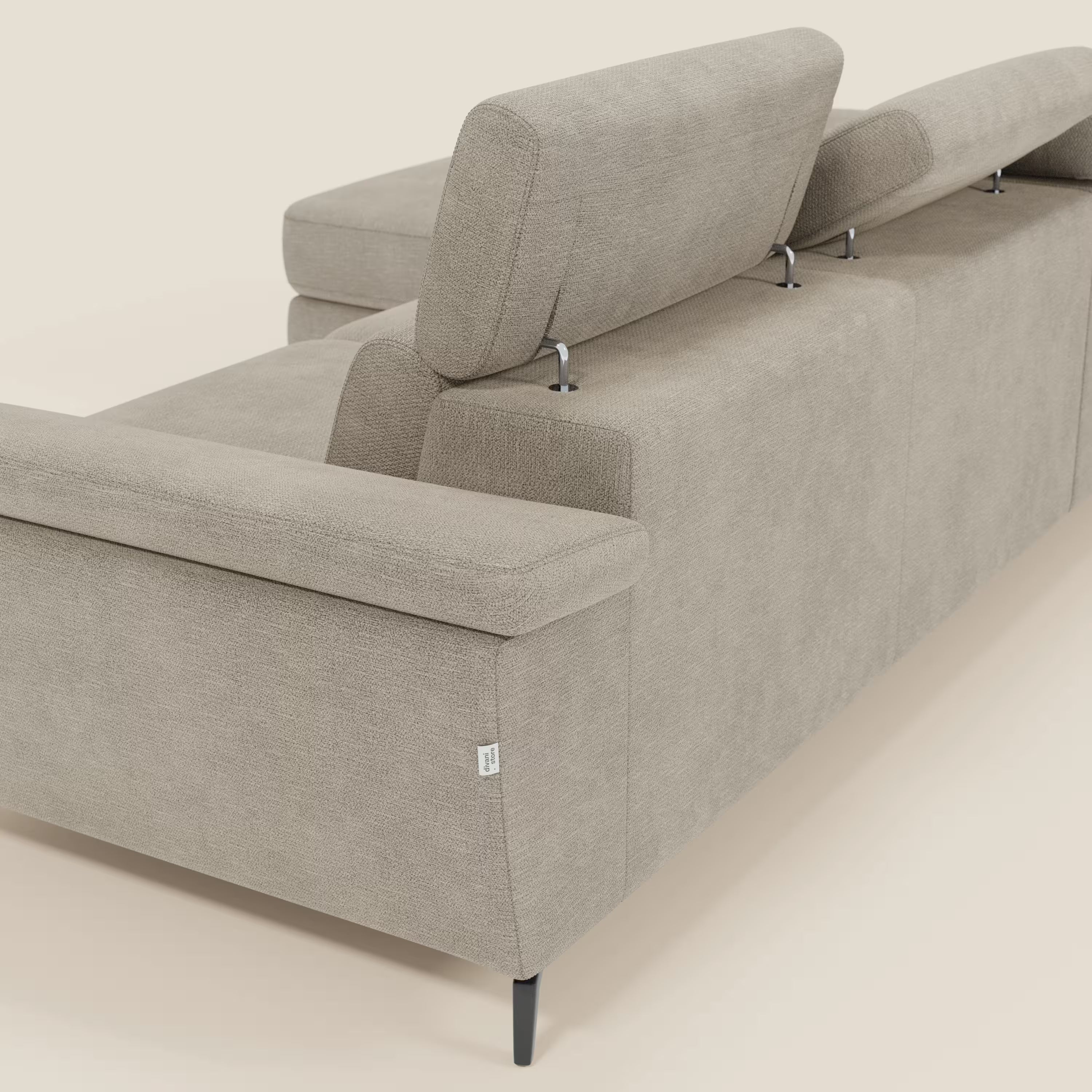 Estro Canapé extractible et chaise longue - têtières inclinables en tissu imperméable T14 beige