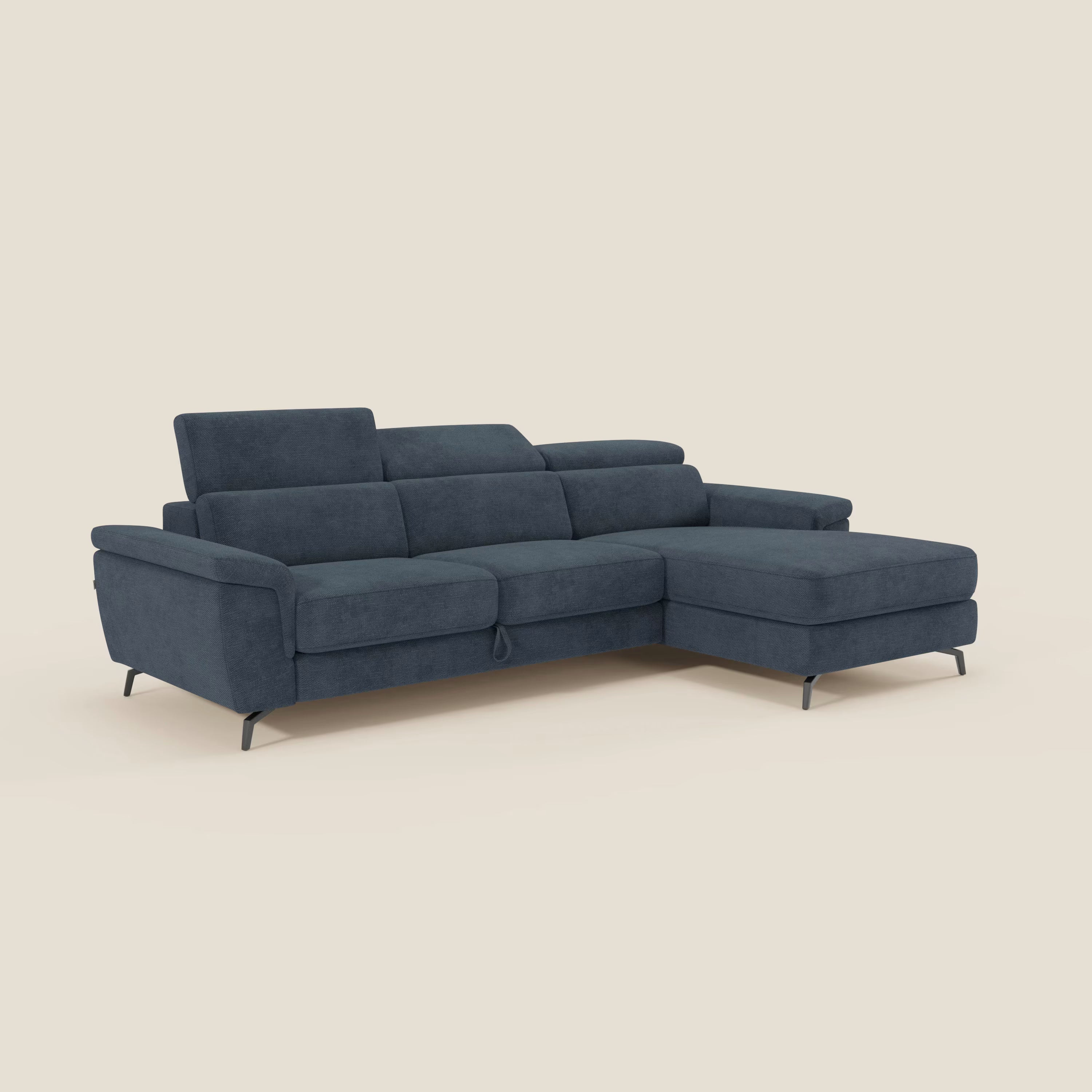 Estro Canapé extractible et chaise longue - têtières inclinables en tissu imperméable T14 bleu
