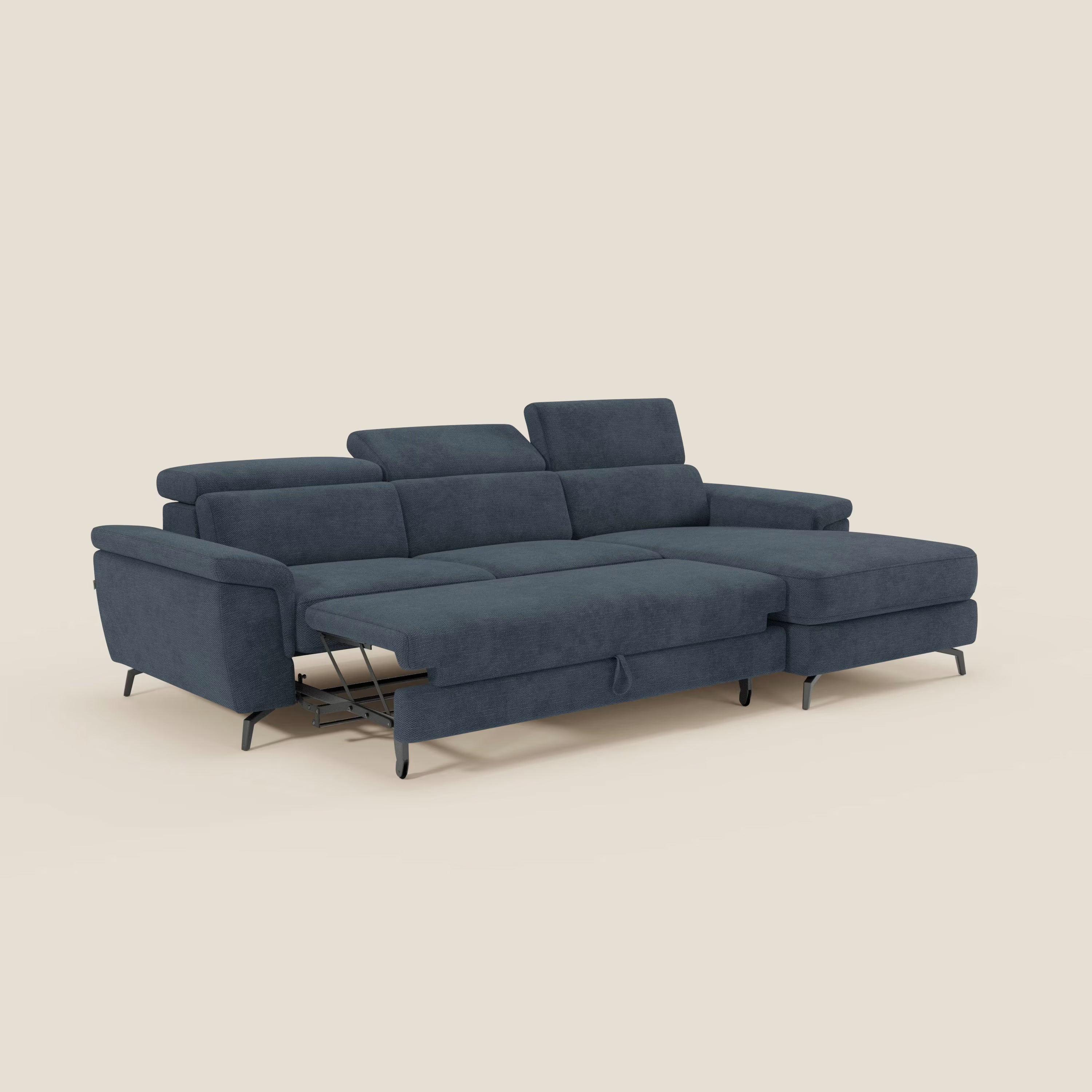 Estro Canapé extractible et chaise longue - têtières inclinables en tissu imperméable T14 bleu